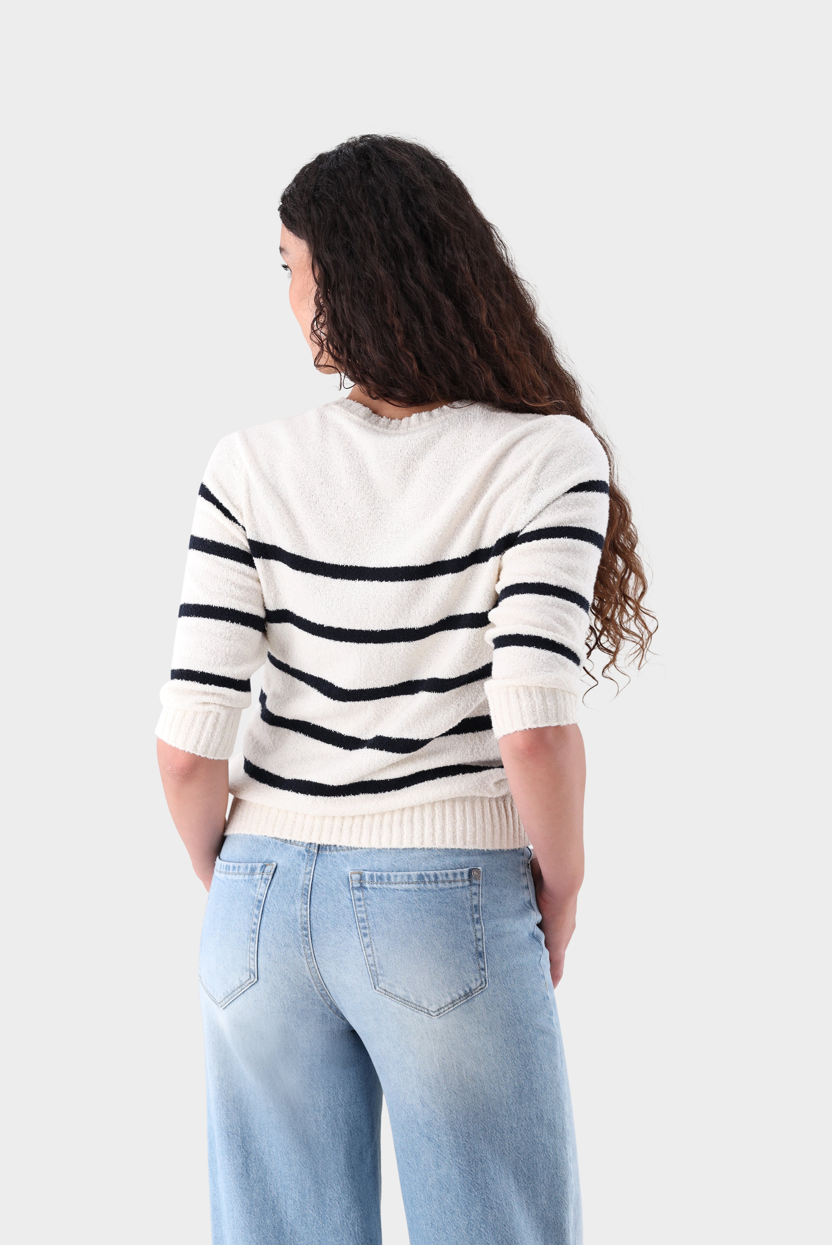 Gestreifter Pullover | aus Bouclé-Strick-UNDEFINIERT-Van Laack-OUTLET-ARCHIVIST-ARCHIVE-SALE