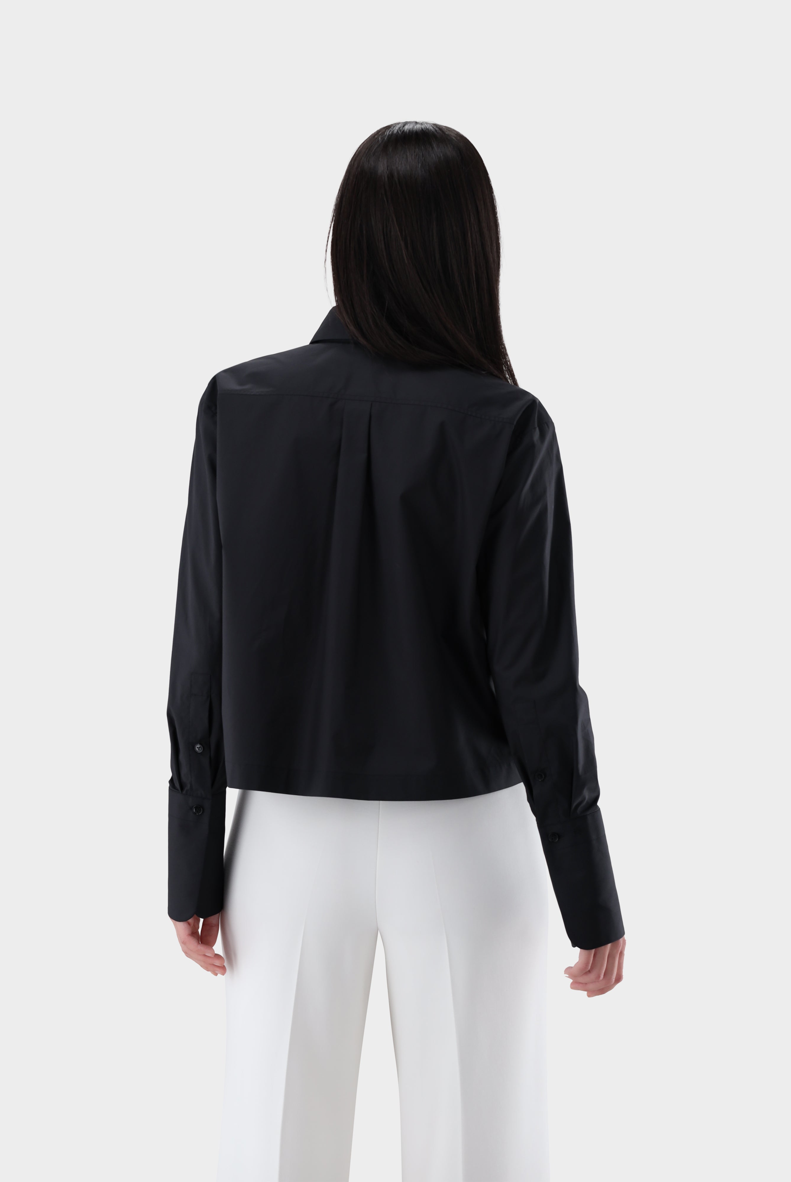 Hemdbluse | cropped mit Herz-Taschen
