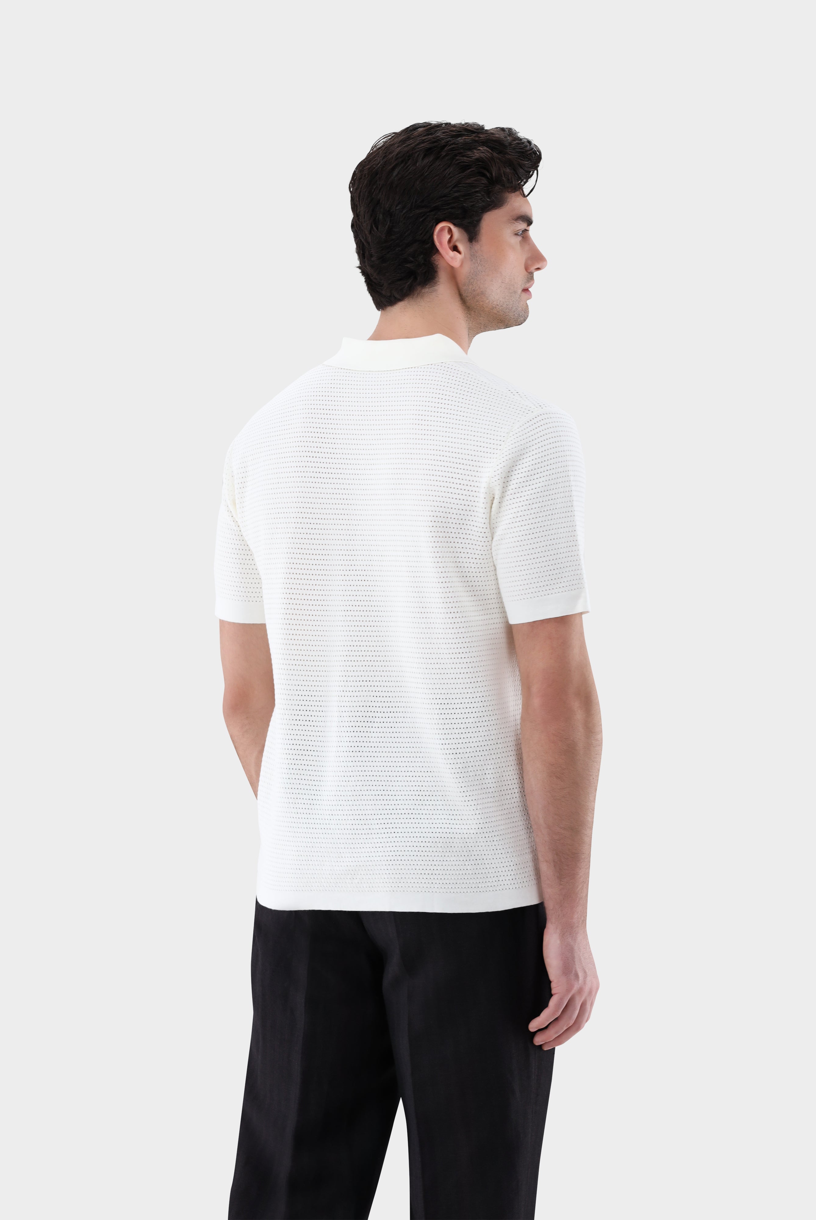 Strick Polo | mit Retro Struktur