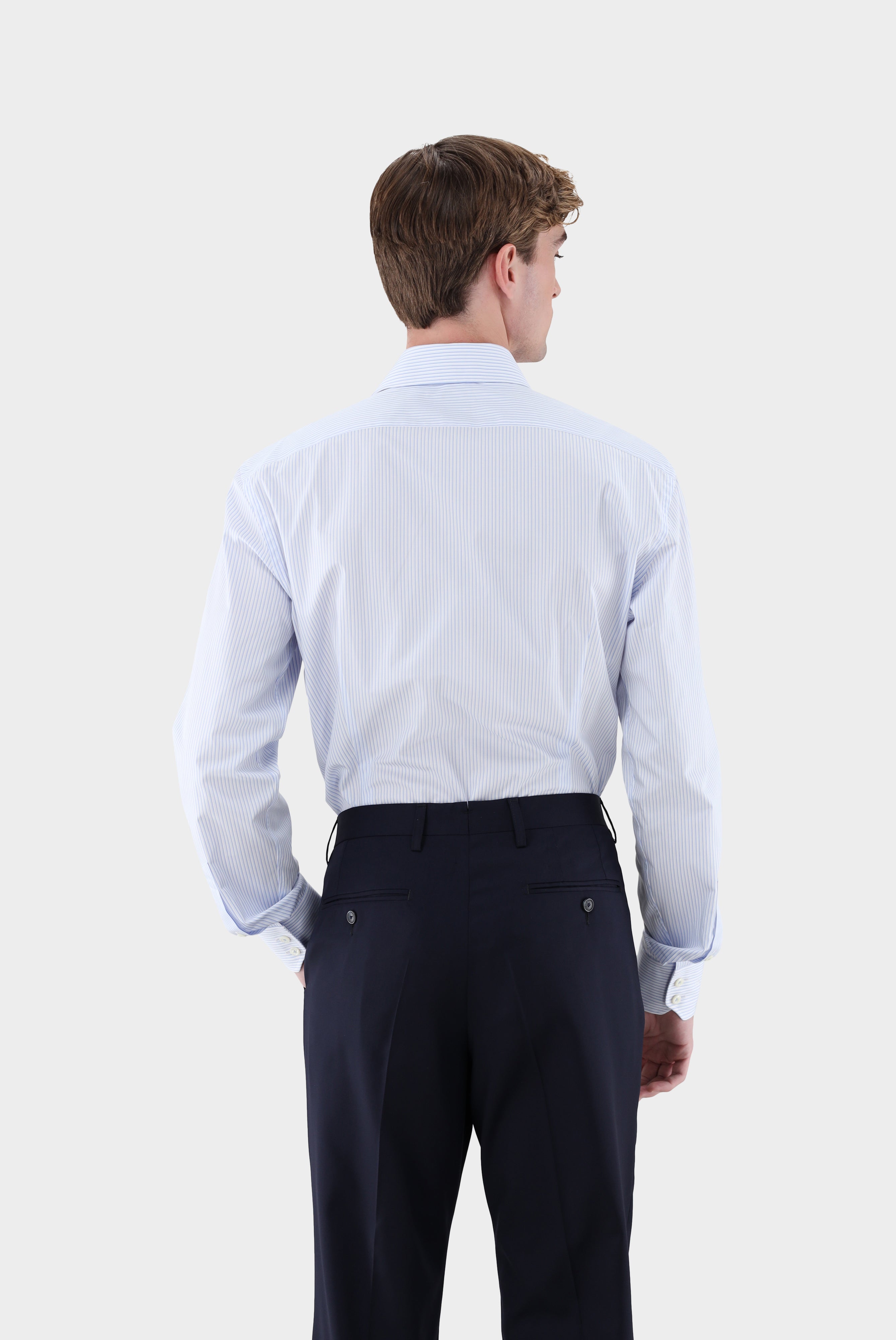 Gestreiftes Businesshemd | aus Twill Gewebe Slim Fit