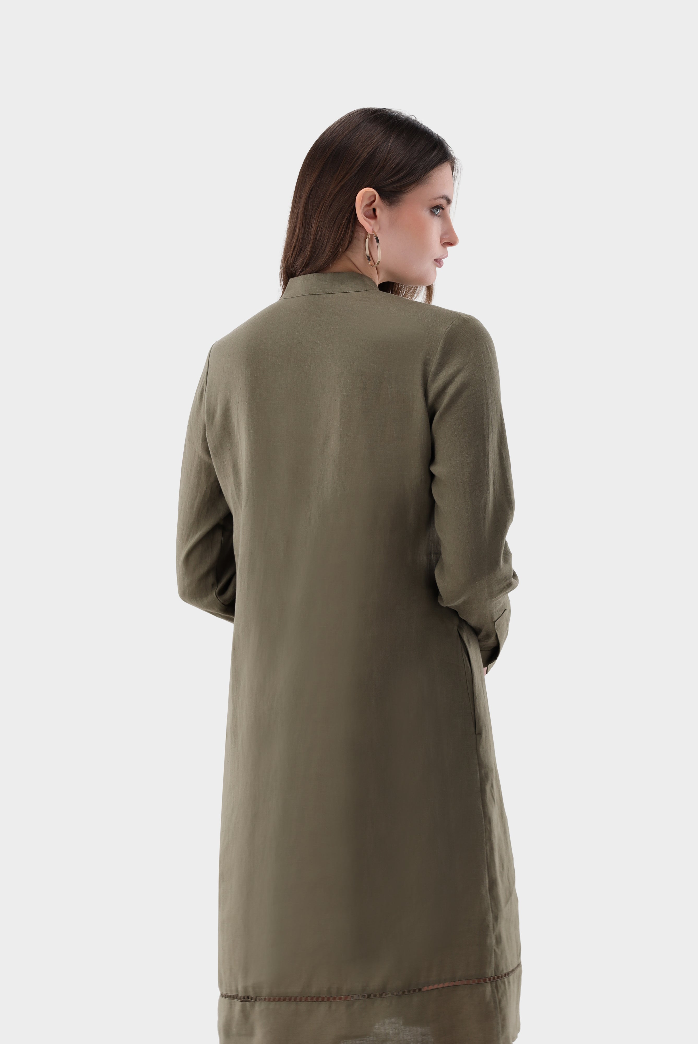 Schlupfkleid aus Leinen | mit Lochstick-Details
