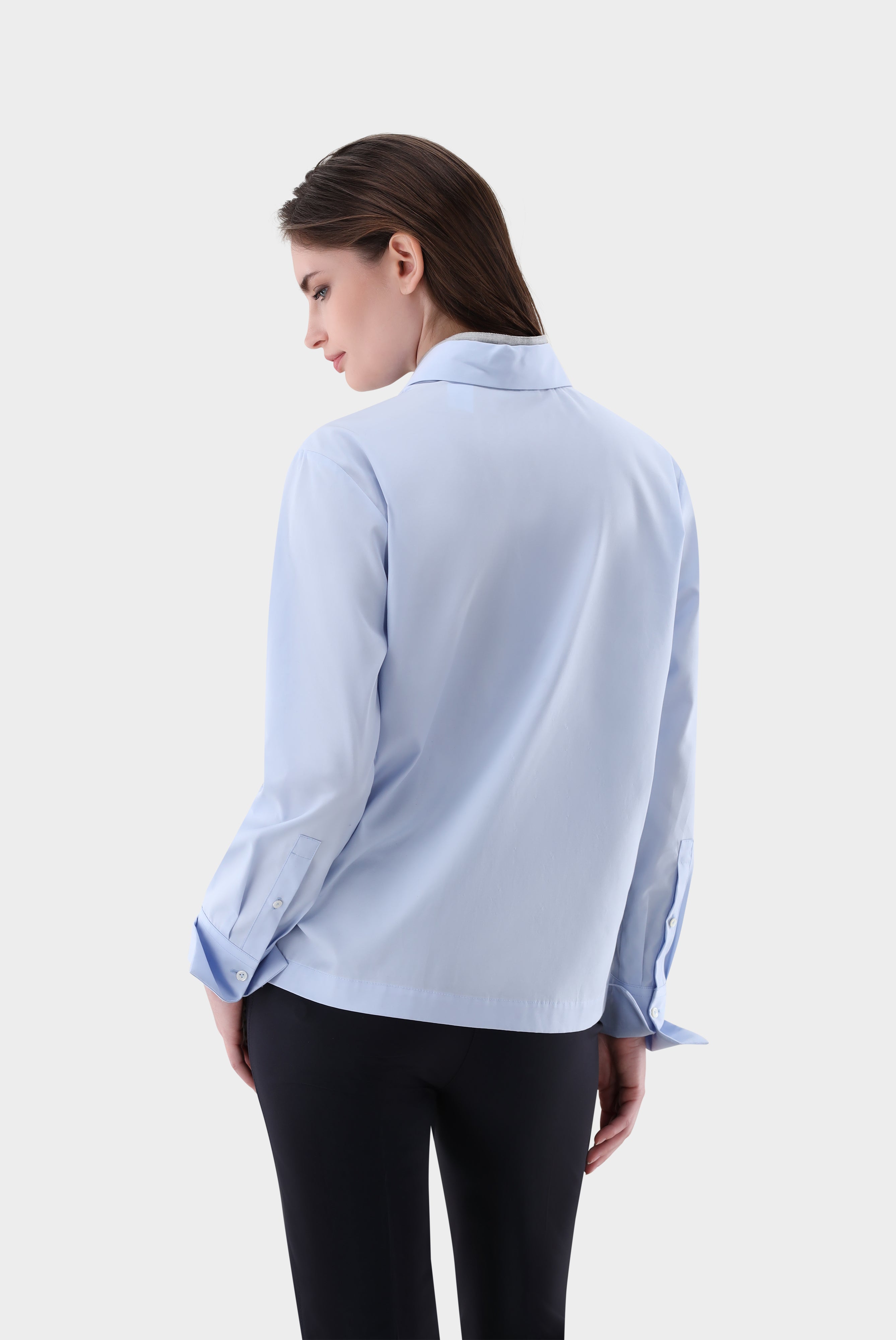 Bluse | mit abnehmbaren Kragen und glänzenden Details