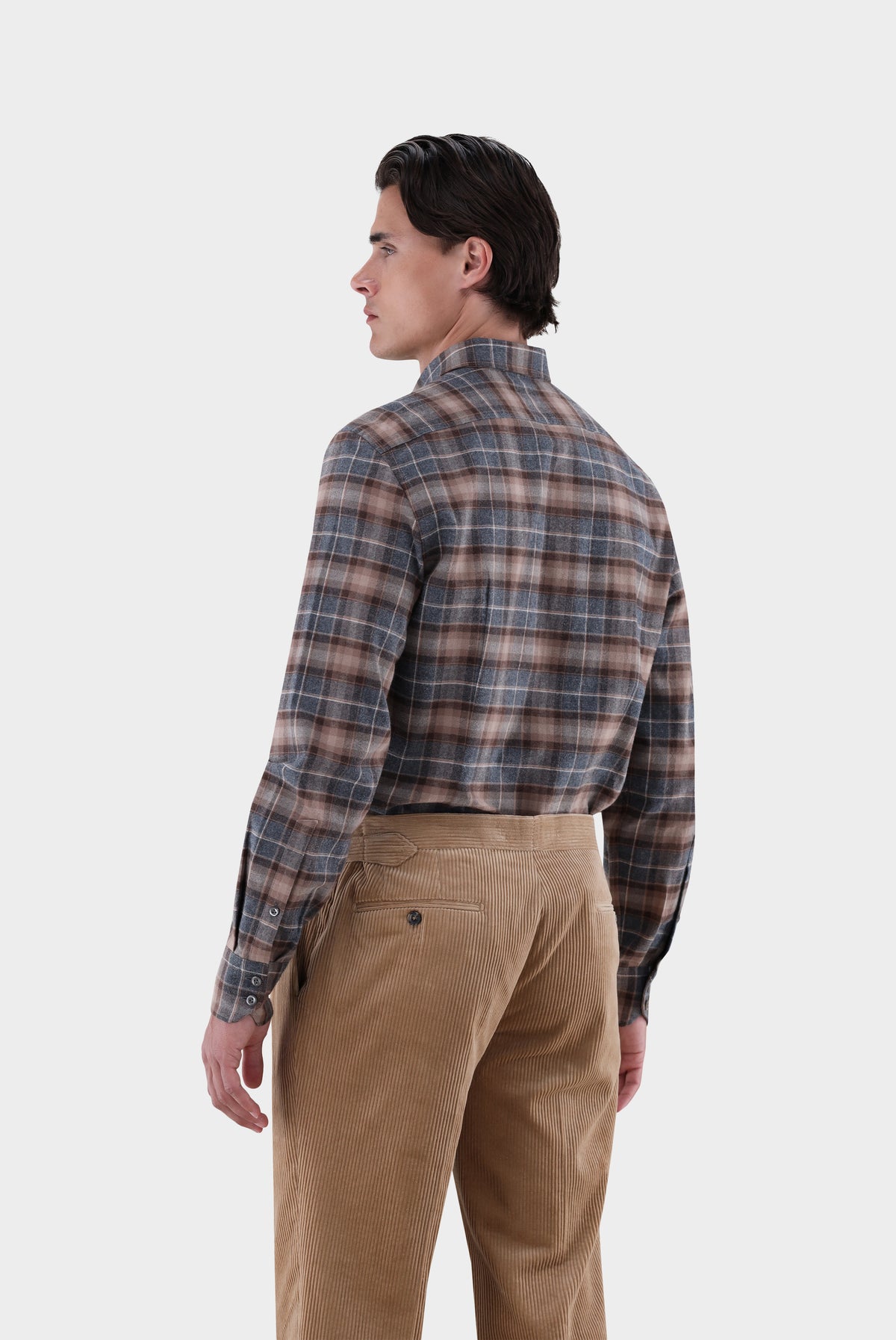 Flanellhemd | mit Button Down Kragen Tailor Fit