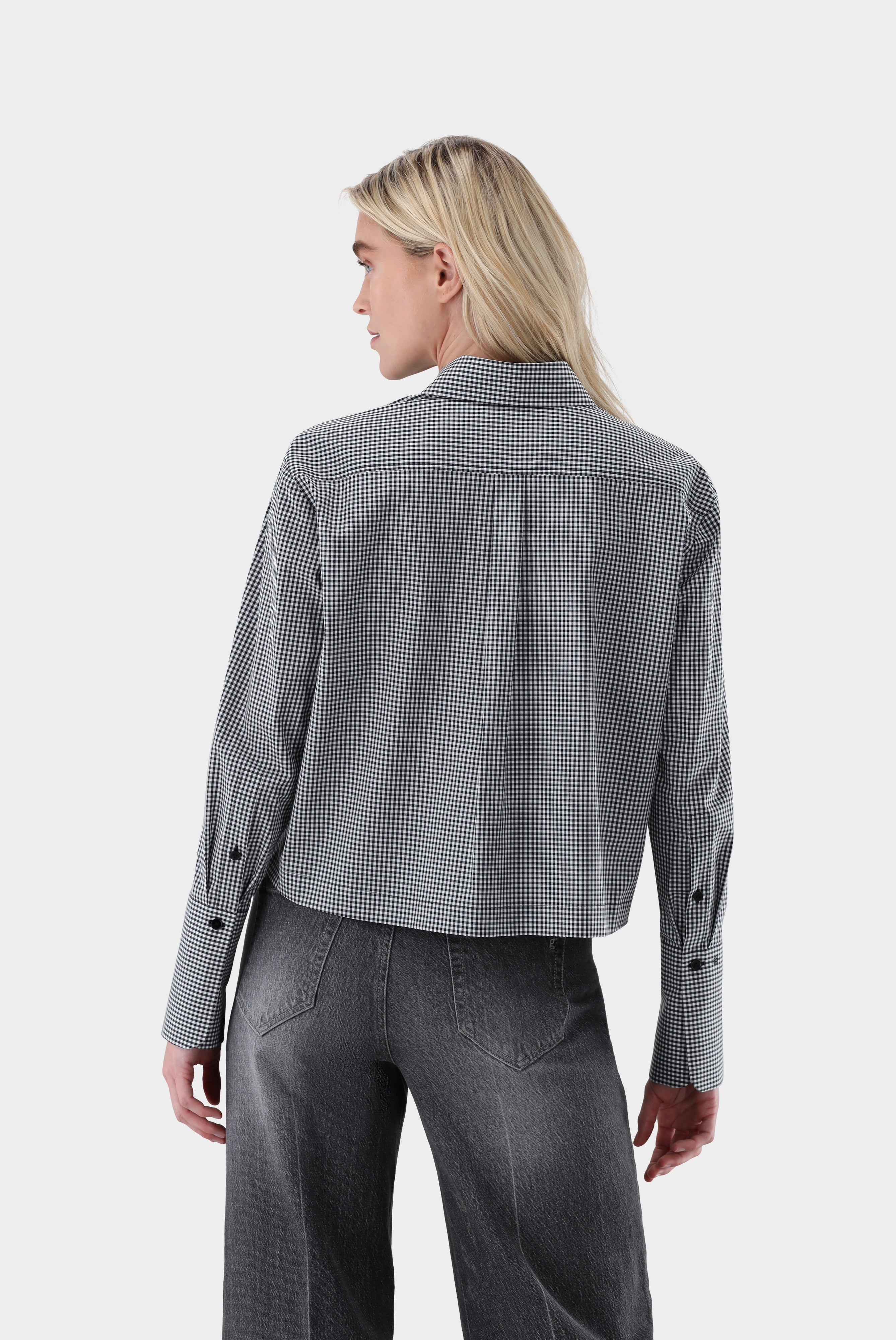 Hemdbluse | cropped mit Herz-Taschen