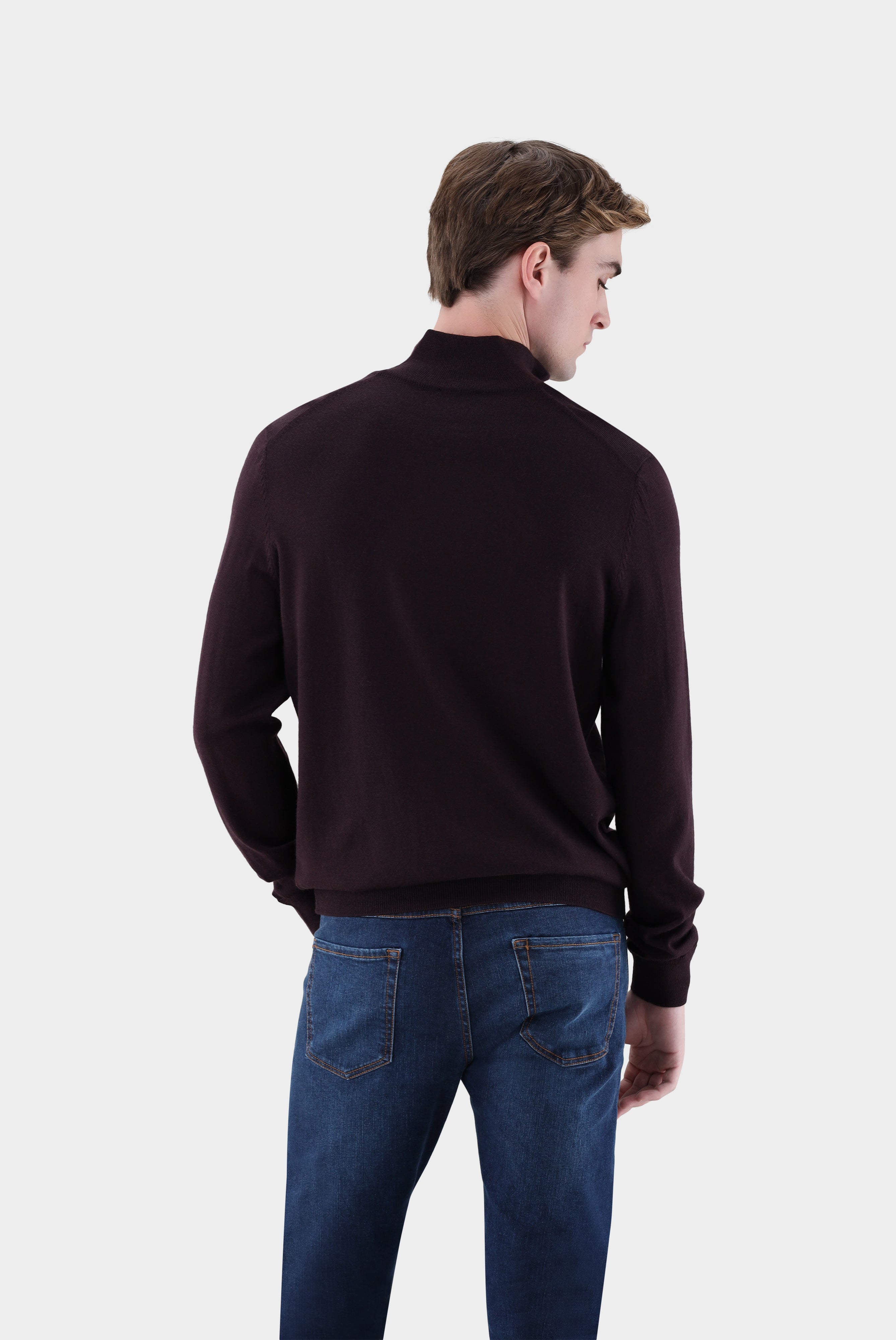 Troyer | aus merzerisierter Merinowolle mit Farbdetail-Strick & Pullover-Van Laack-OUTLET-ARCHIVIST-ARCHIVE-SALE