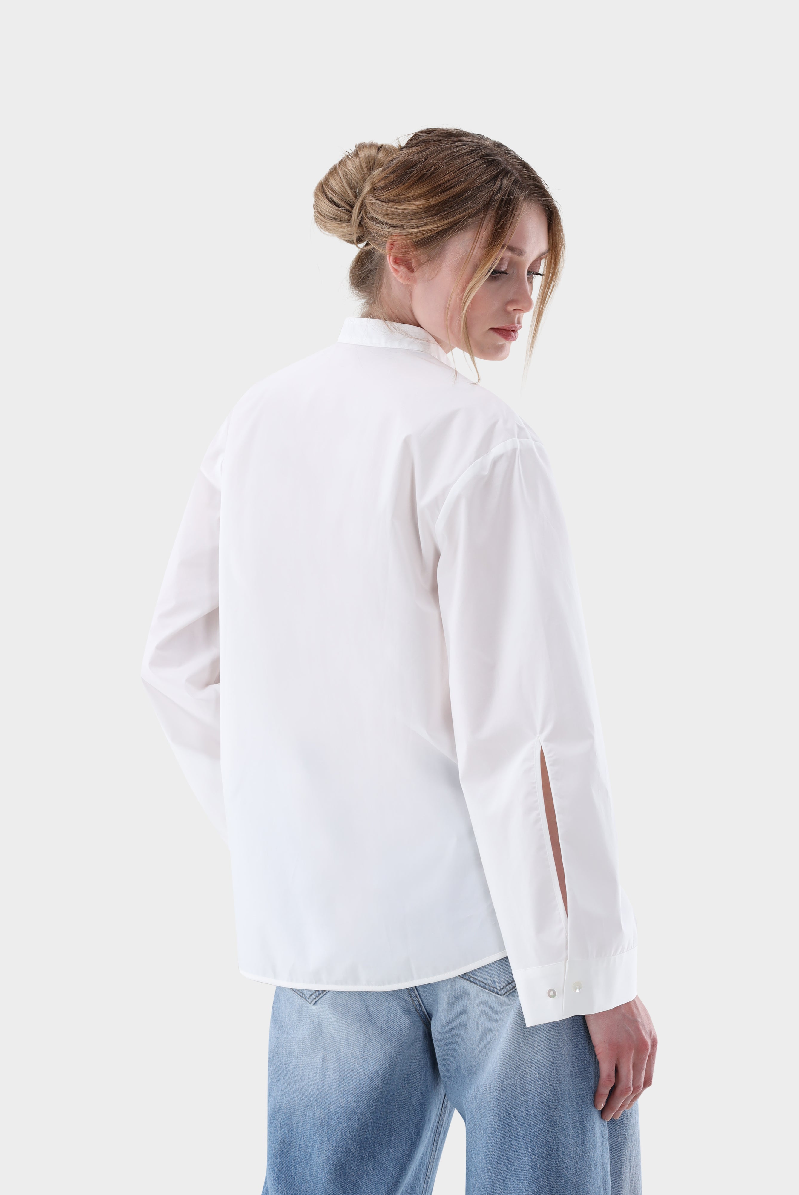 Bluse | Oversized mit Stehkragen