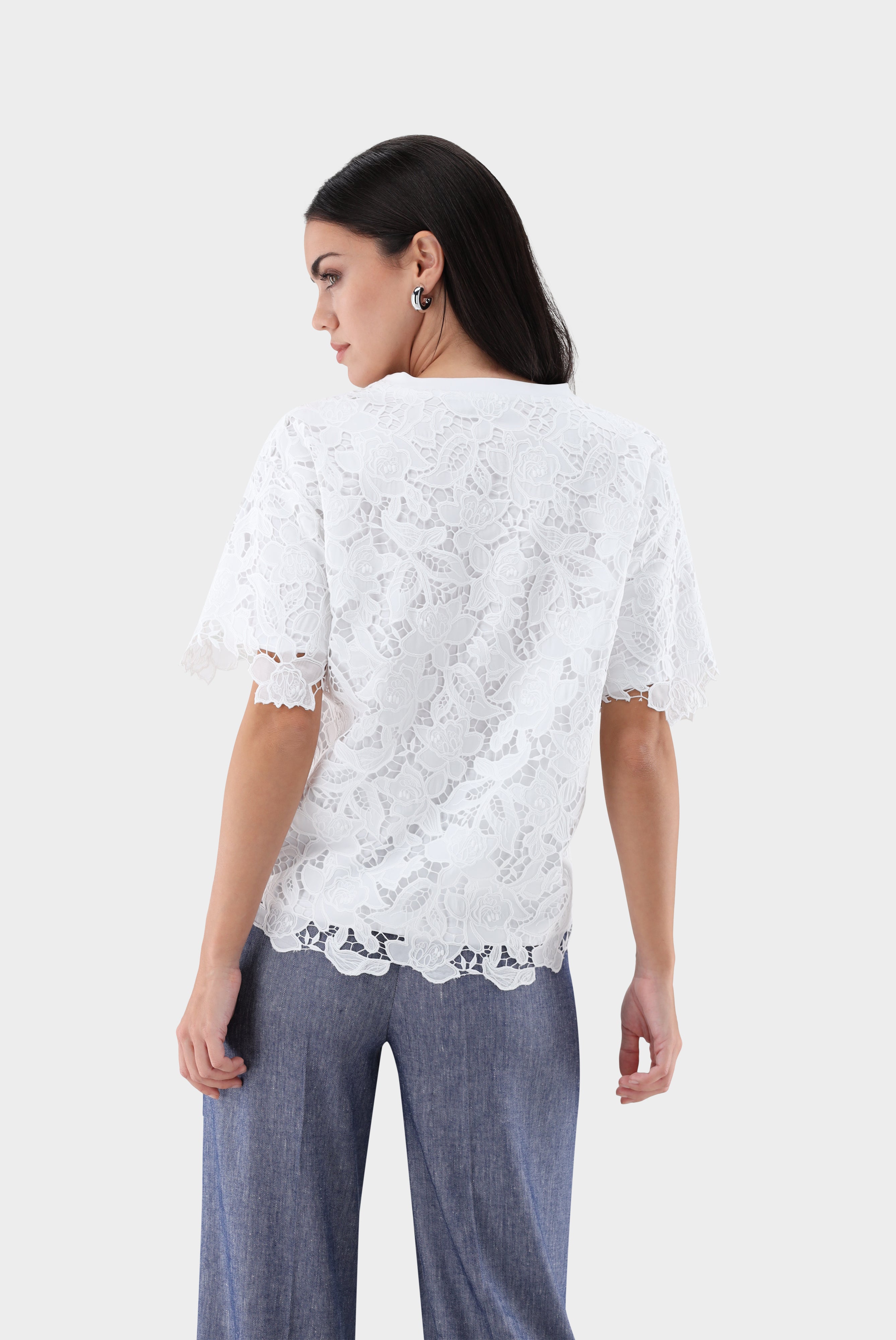 T-Shirt aus Spitze | locker geschnitten