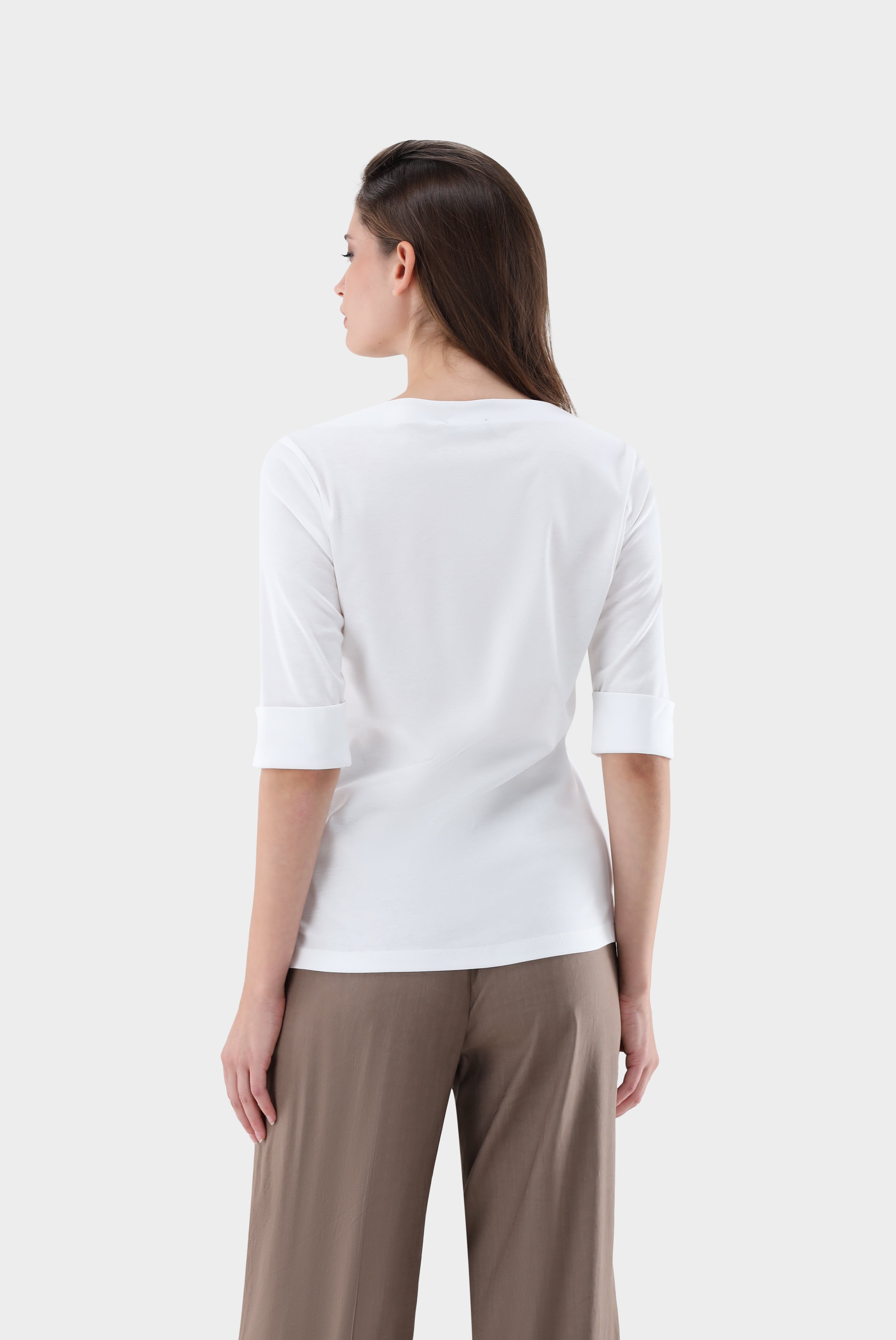 T-Shirt | mit U-Boot Ausschnitt und Halbarm von van Laack-Hemden & Blusen-Van Laack-OUTLET-ARCHIVIST-ARCHIVE-SALE