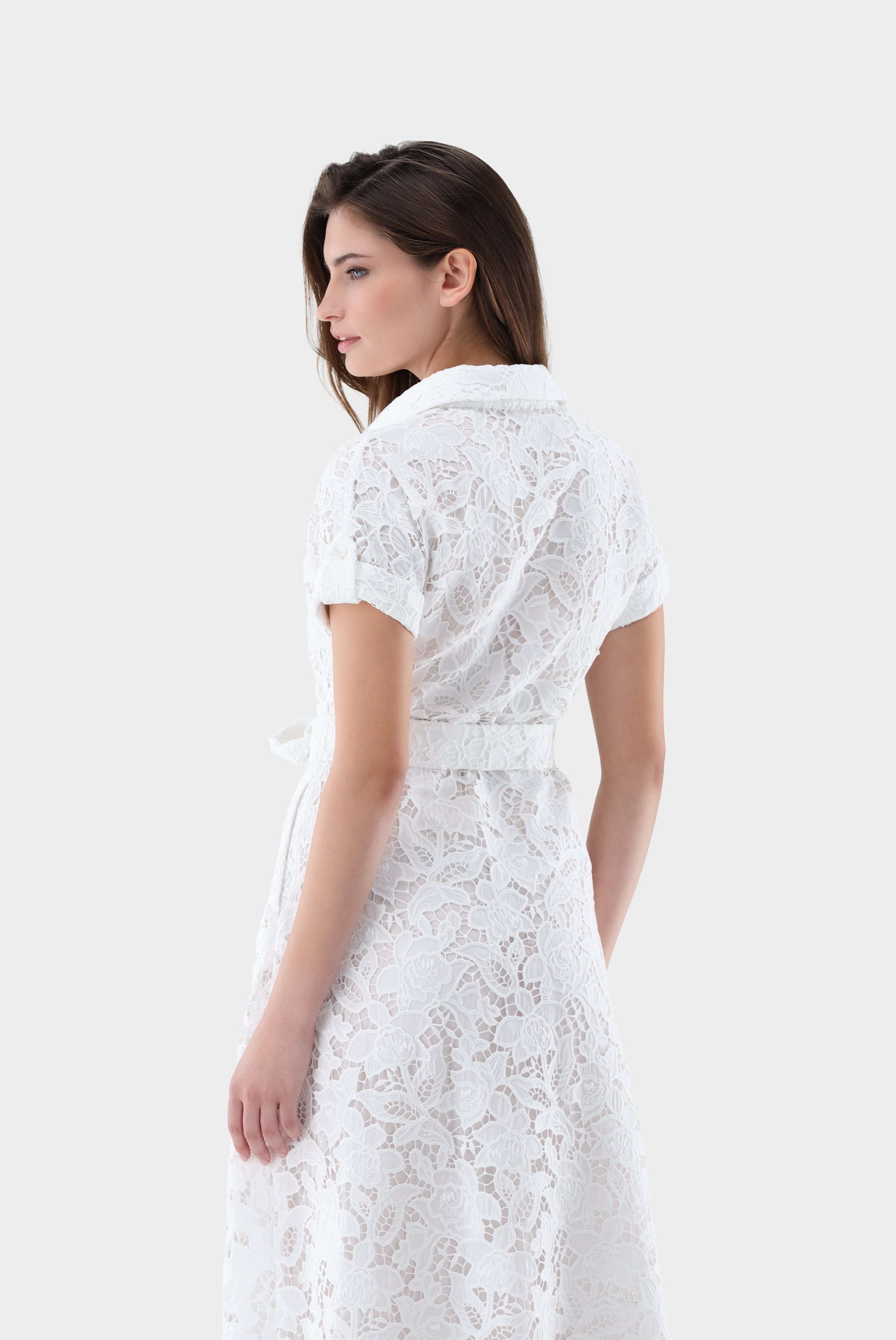Midi-Hemdblusenkleid | aus weicher Spitze