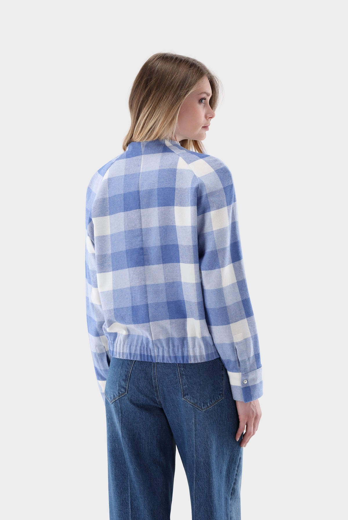Van Laack Karierte Kelchkragenbluse | aus Flanell, Bluse