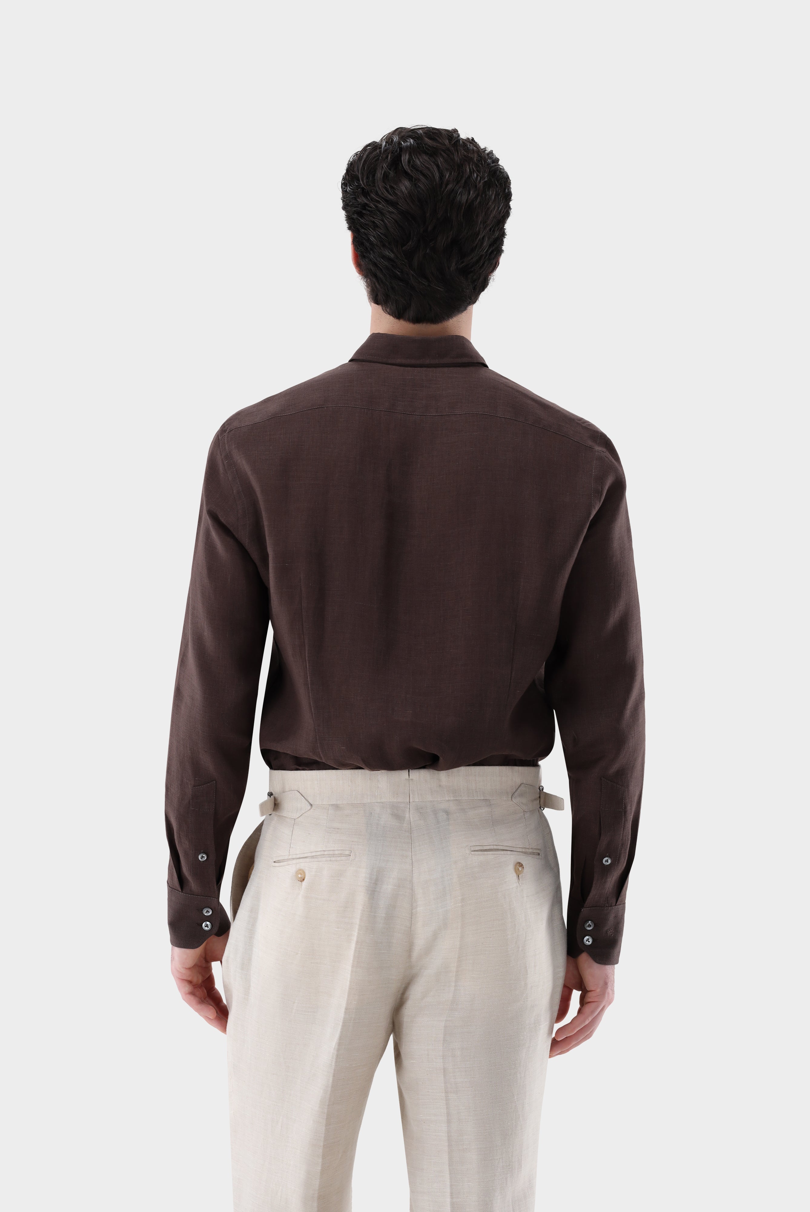 Leinenhemd | mit Button-Down Kragen Tailor Fit