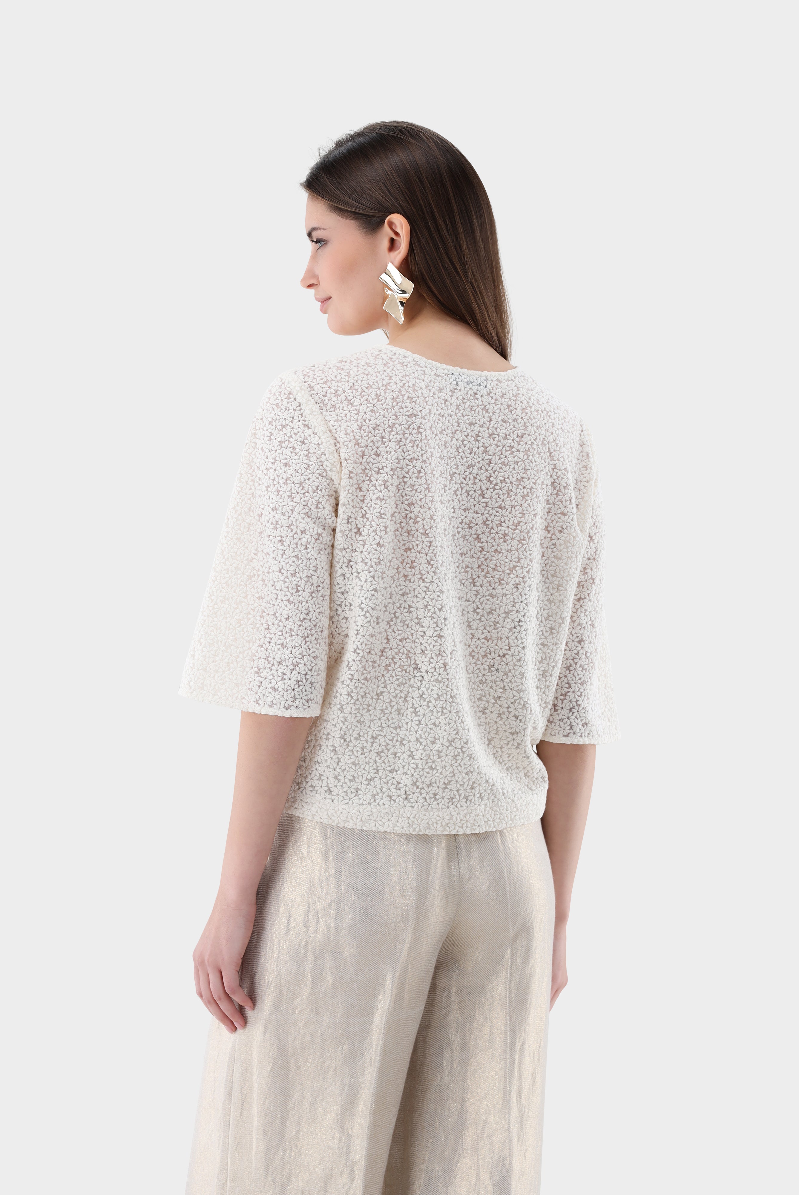 Top | aus Blumen Stickerei-Hemden & Blusen-Van Laack-OUTLET-ARCHIVIST-ARCHIVE-SALE