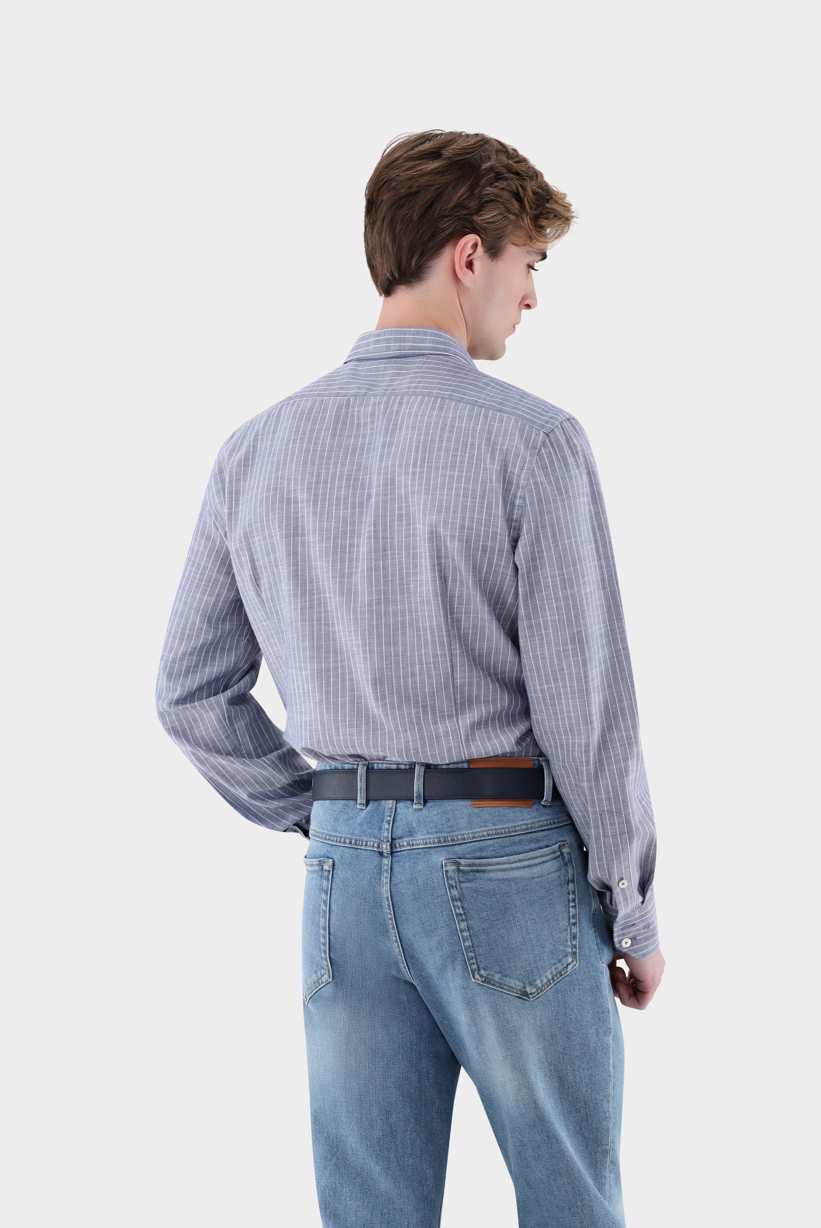 Gestreiftes Twill-Hemd | verwaschene Optik-Hemden & Blusen-Van Laack-OUTLET-ARCHIVIST-ARCHIVE-SALE