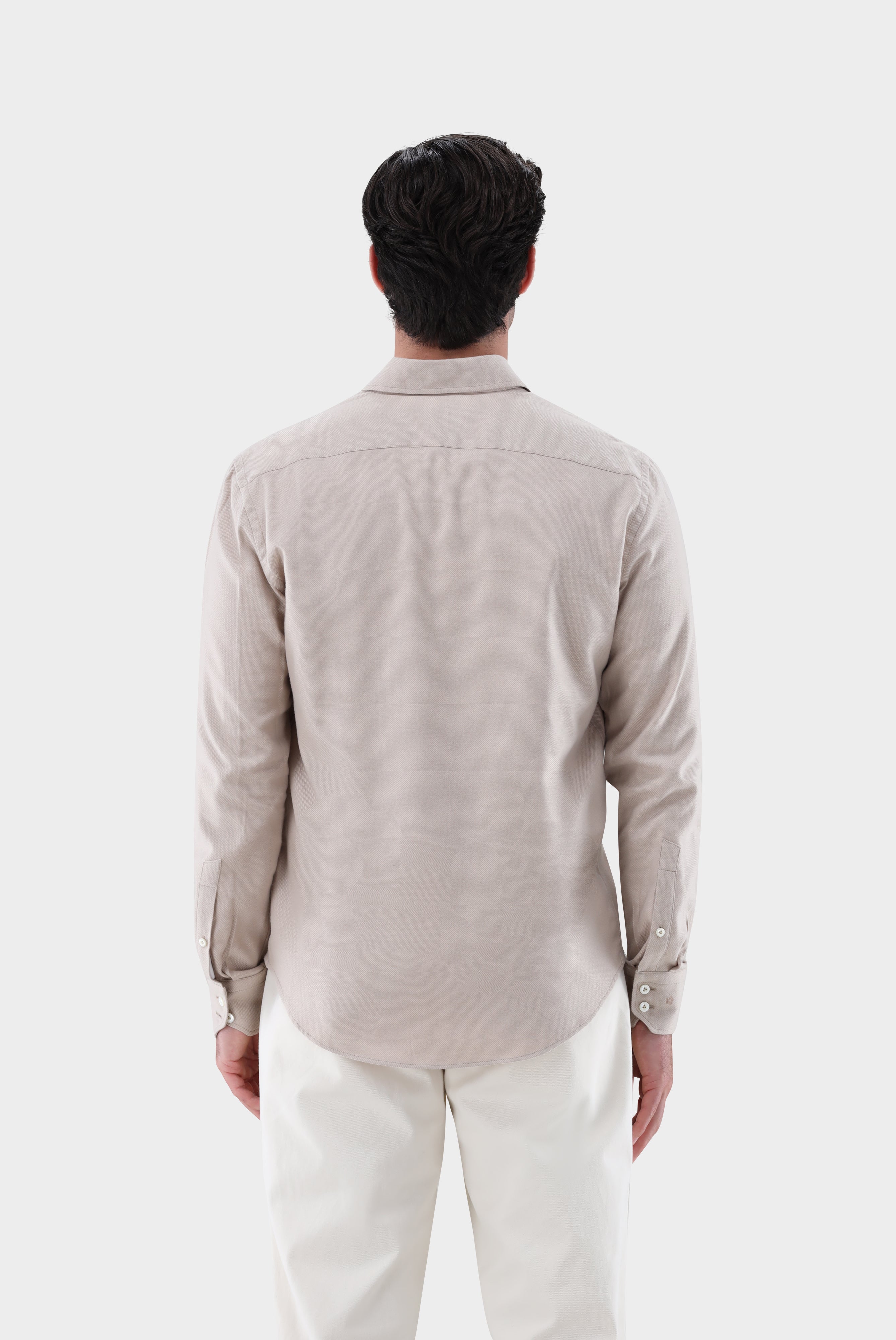 Flanellhemd | mit Fischgräten-Muster Slim Fit-Hemden & Blusen-Van Laack-OUTLET-ARCHIVIST-ARCHIVE-SALE
