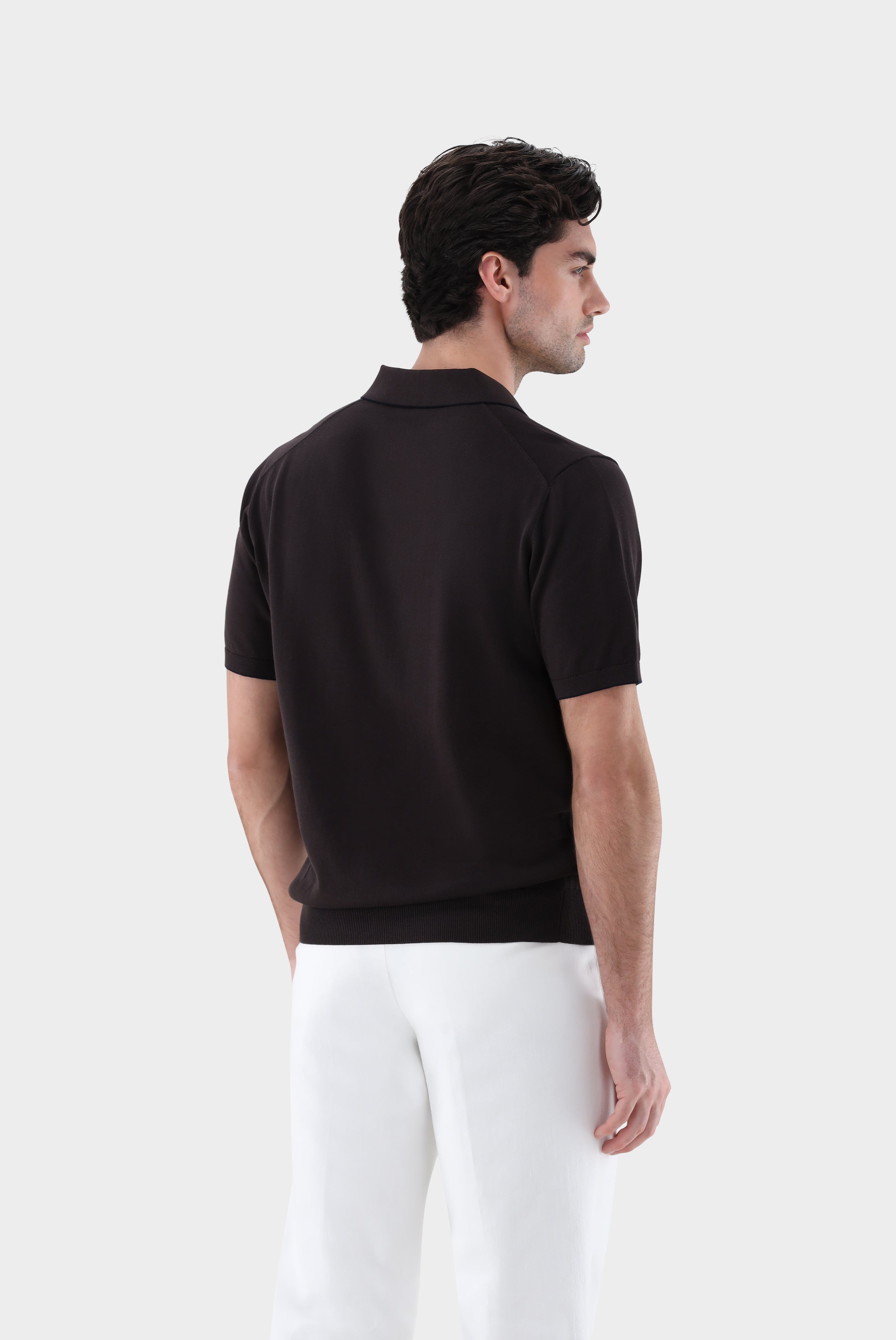 Strick Poloshirt mit Detail | aus Air Cotton
