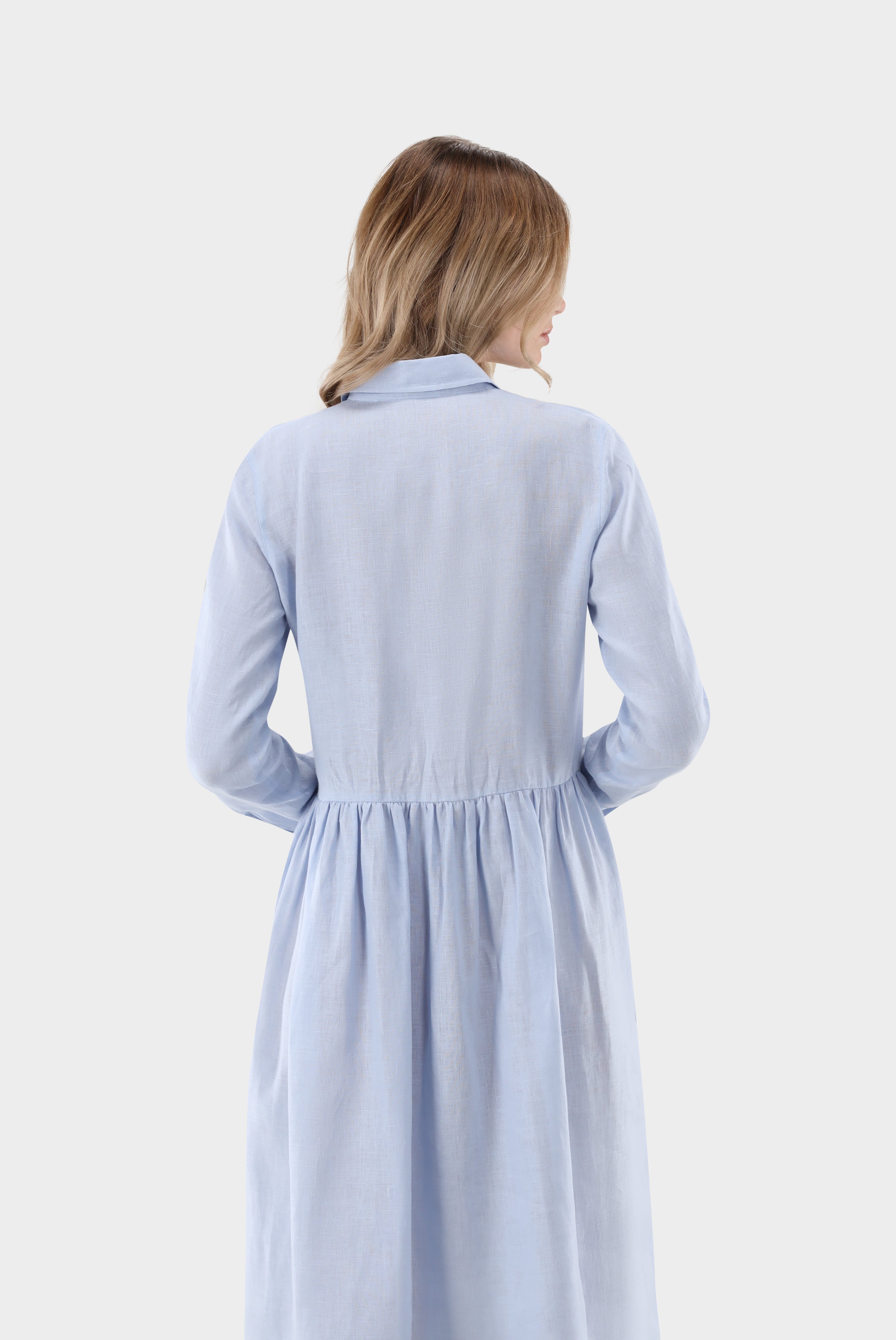 Van Laack-Midi-Hemdblusenkleid | aus Leinen-Kleider & Röcke-Black-Deal-Outlet-by-ARCHIVIST