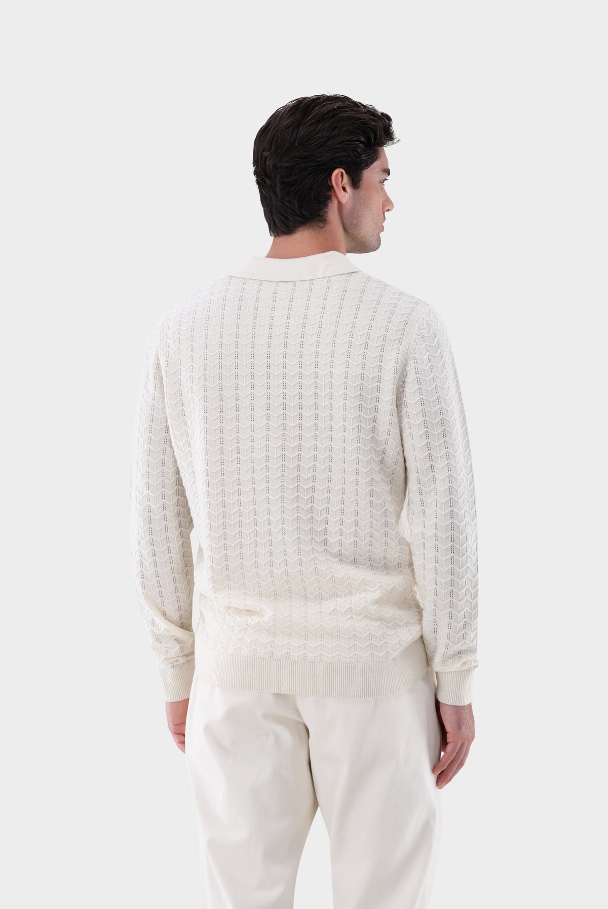 Poloshirt | gestrickt mit V-Neck und Struktur-Strick & Pullover-Van Laack-OUTLET-ARCHIVIST-ARCHIVE-SALE