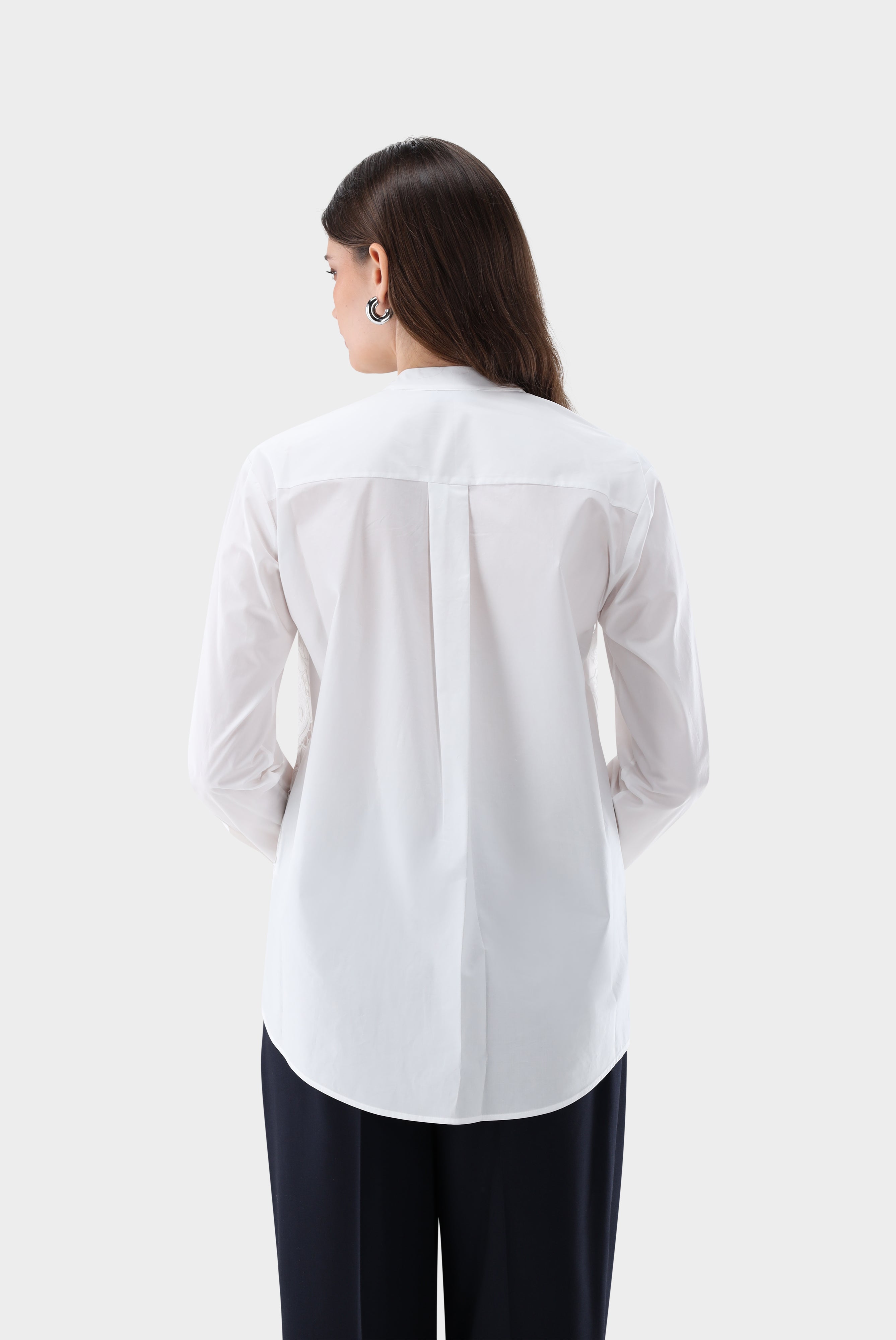 Stehkragenbluse | mit Spitze an der Vorderseite-Hemden & Blusen-Van Laack-OUTLET-ARCHIVIST-ARCHIVE-SALE