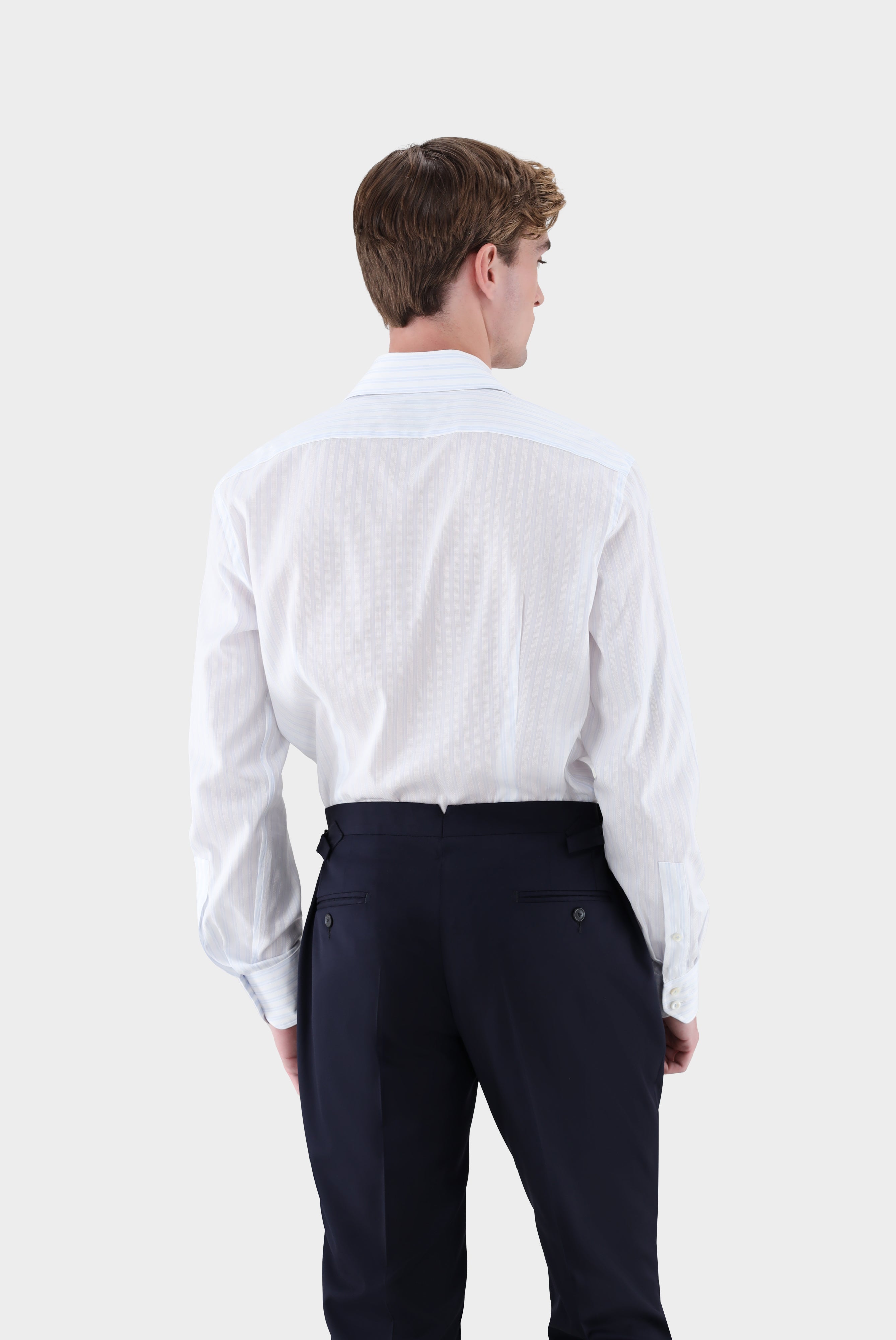 Gestreiftes Businesshemd | aus Dobby Gewebe mit Haifischkragen-Hemden & Blusen-Van Laack-OUTLET-ARCHIVIST-ARCHIVE-SALE
