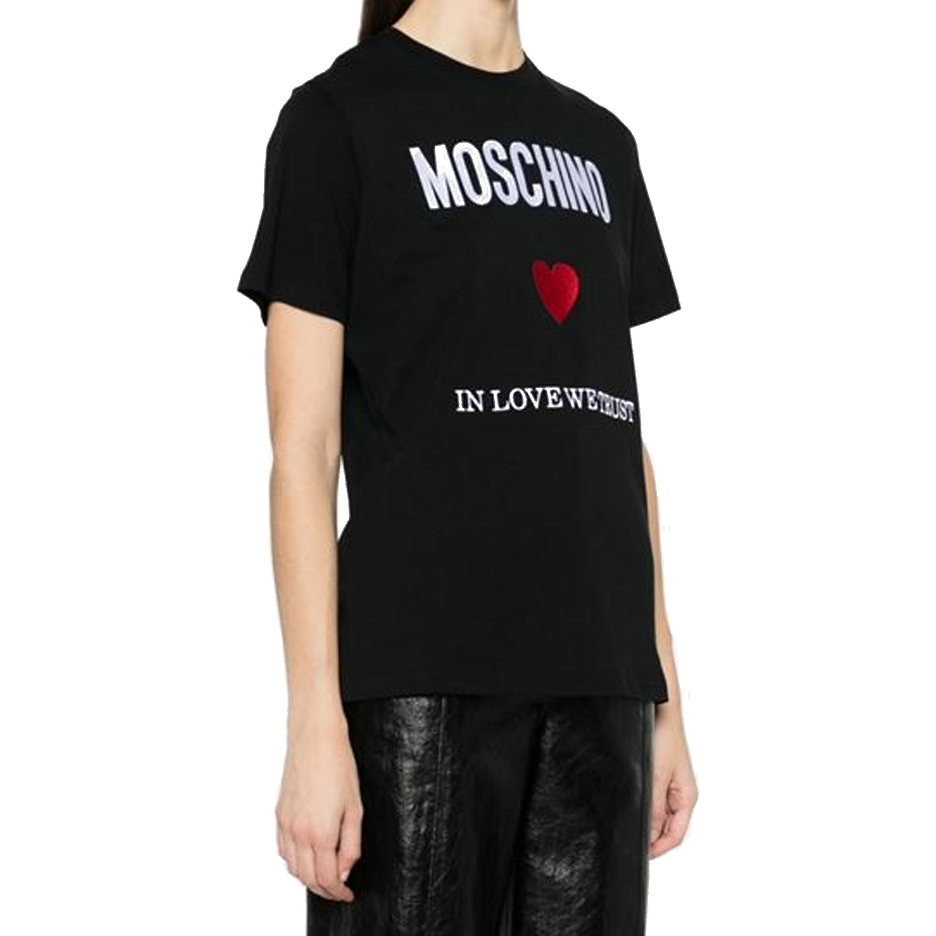 Moschino Couture-Moschino Couture In Love We Trust T-Shirt-WOMEN CLOTHING-Black-Deal-Outlet-by-ARCHIVIST