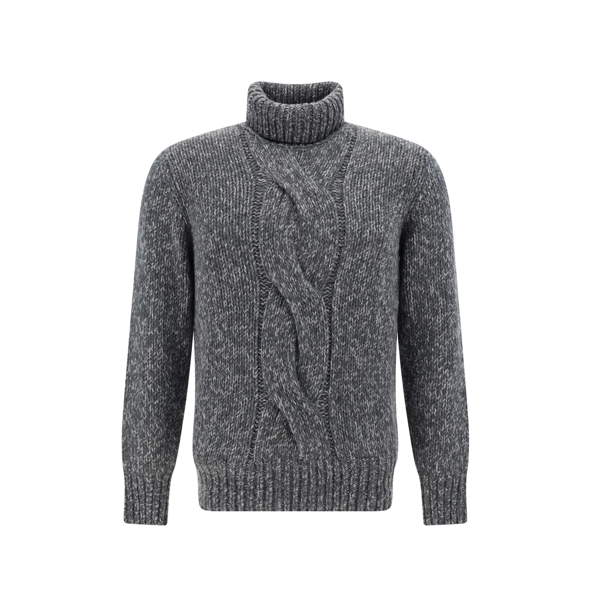 Brunello Cucinelli High Neck Sweater-MEN CLOTHING-Brunello Cucinelli-GREY-50-ARCHIVIST
