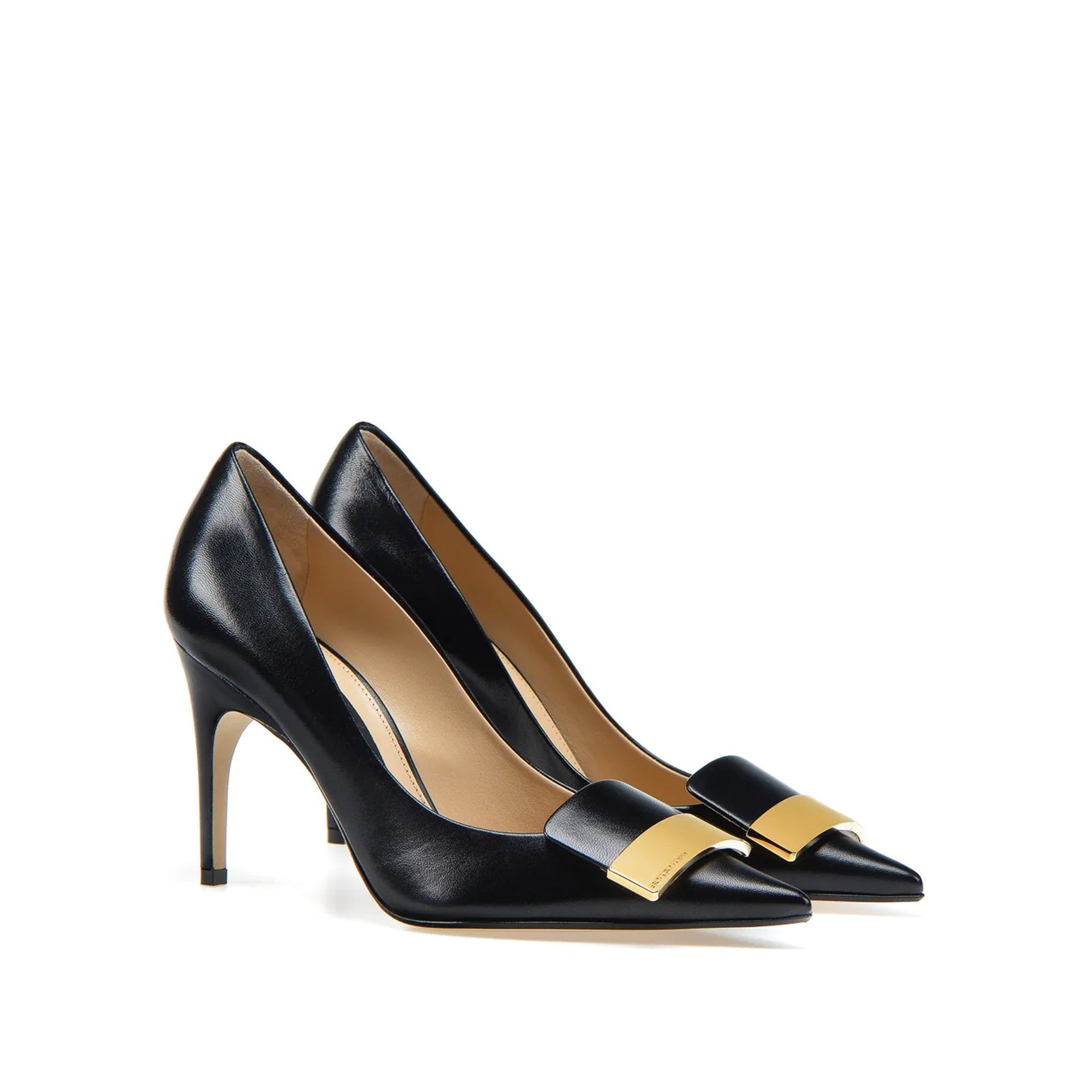 Sergio Rossi-Sergio Rossi SR1 Leather Pumps-WOMEN SHOES-Black-Deal-Outlet-by-ARCHIVIST