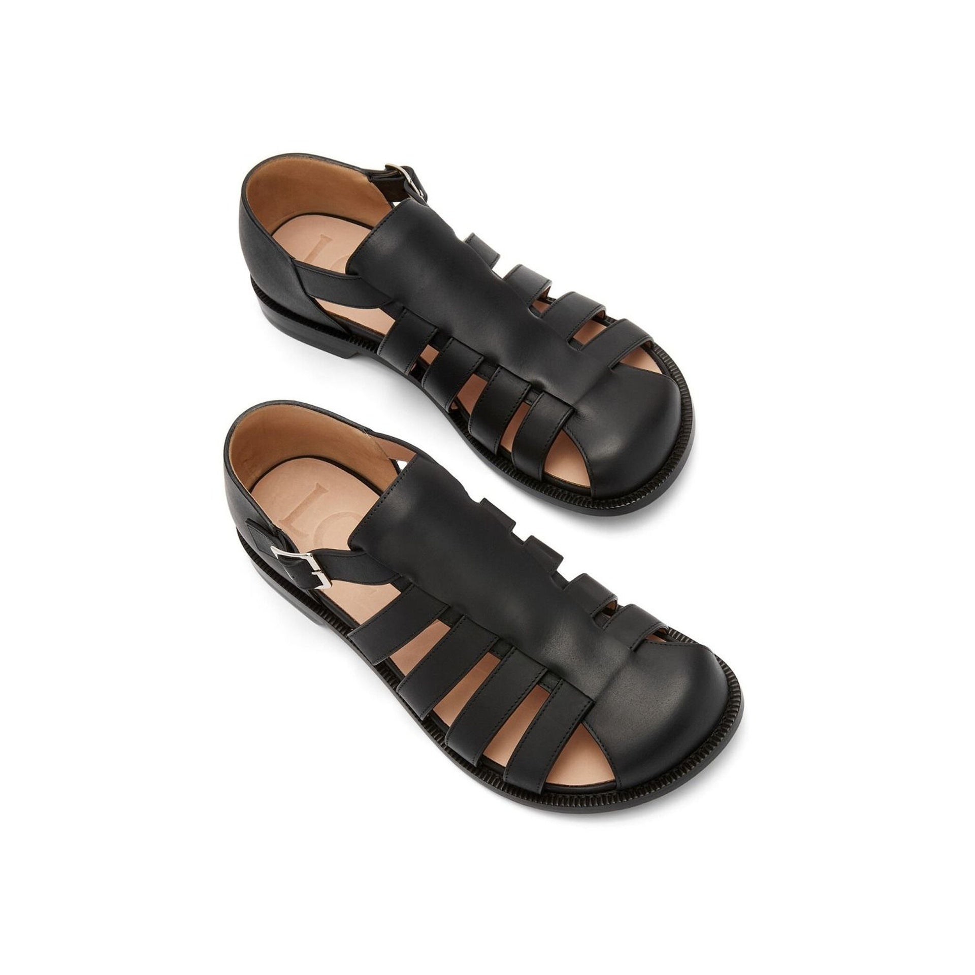Loewe-Loewe Campo Leather Sandals-MEN SHOES-Black-Deal-Outlet-by-ARCHIVIST