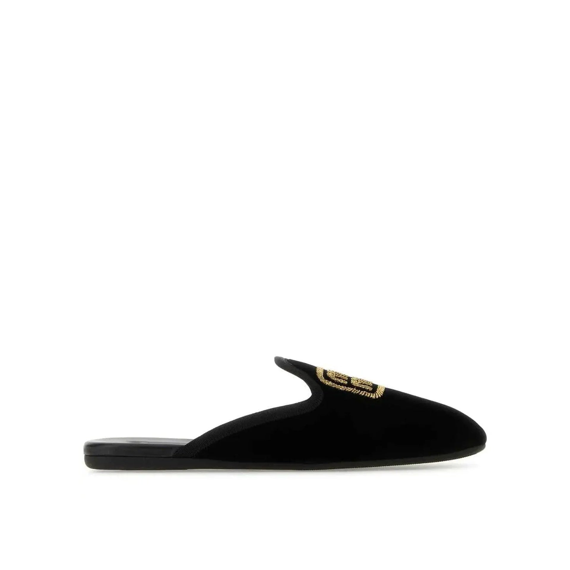 Miu Miu-Miu Miu Logo Embroidered Slip-On Mules-WOMEN SHOES-Black-Deal-Outlet-by-ARCHIVIST