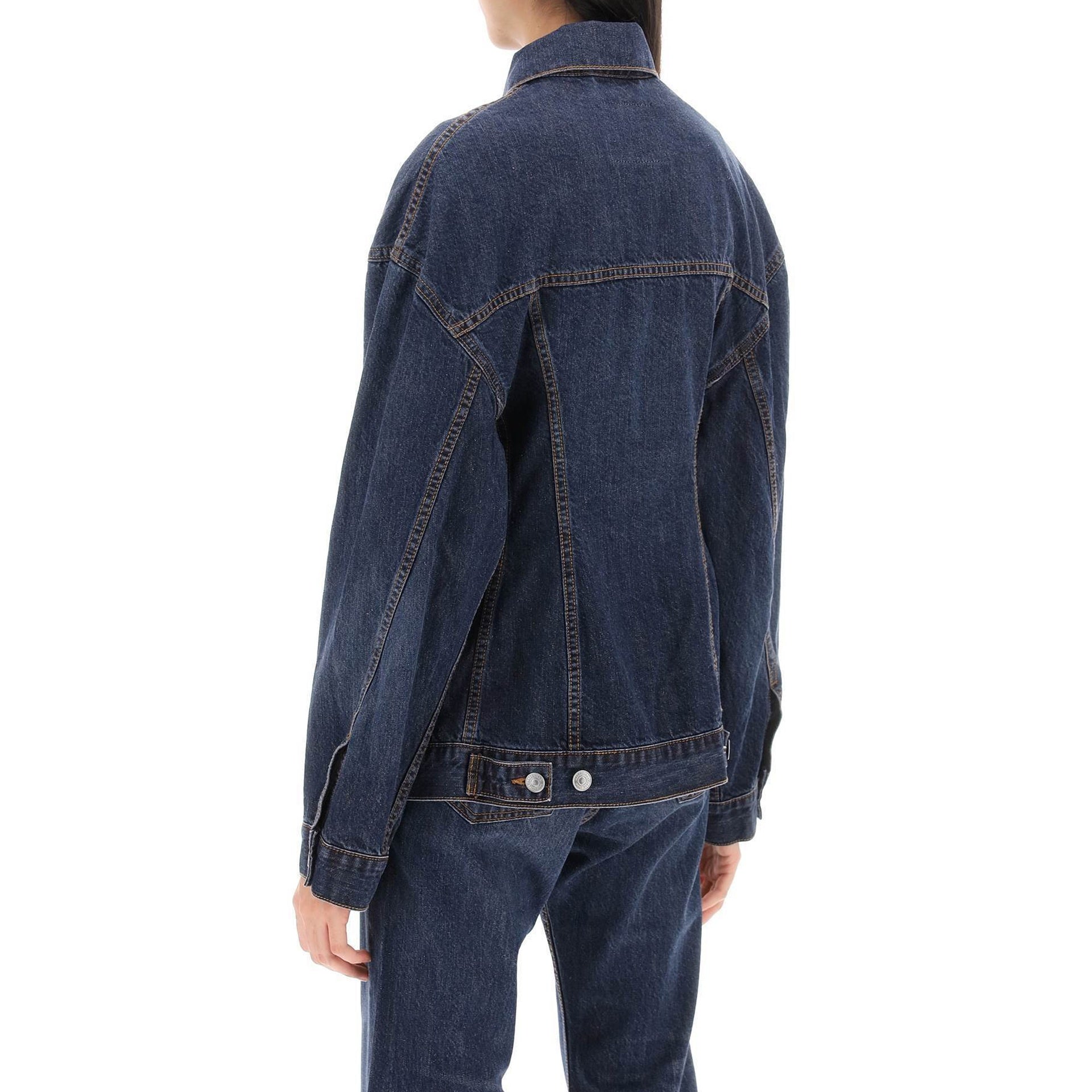 Balenciaga-Balenciaga 'Hourglass' Denim Jacket-WOMEN CLOTHING-Black-Deal-Outlet-by-ARCHIVIST