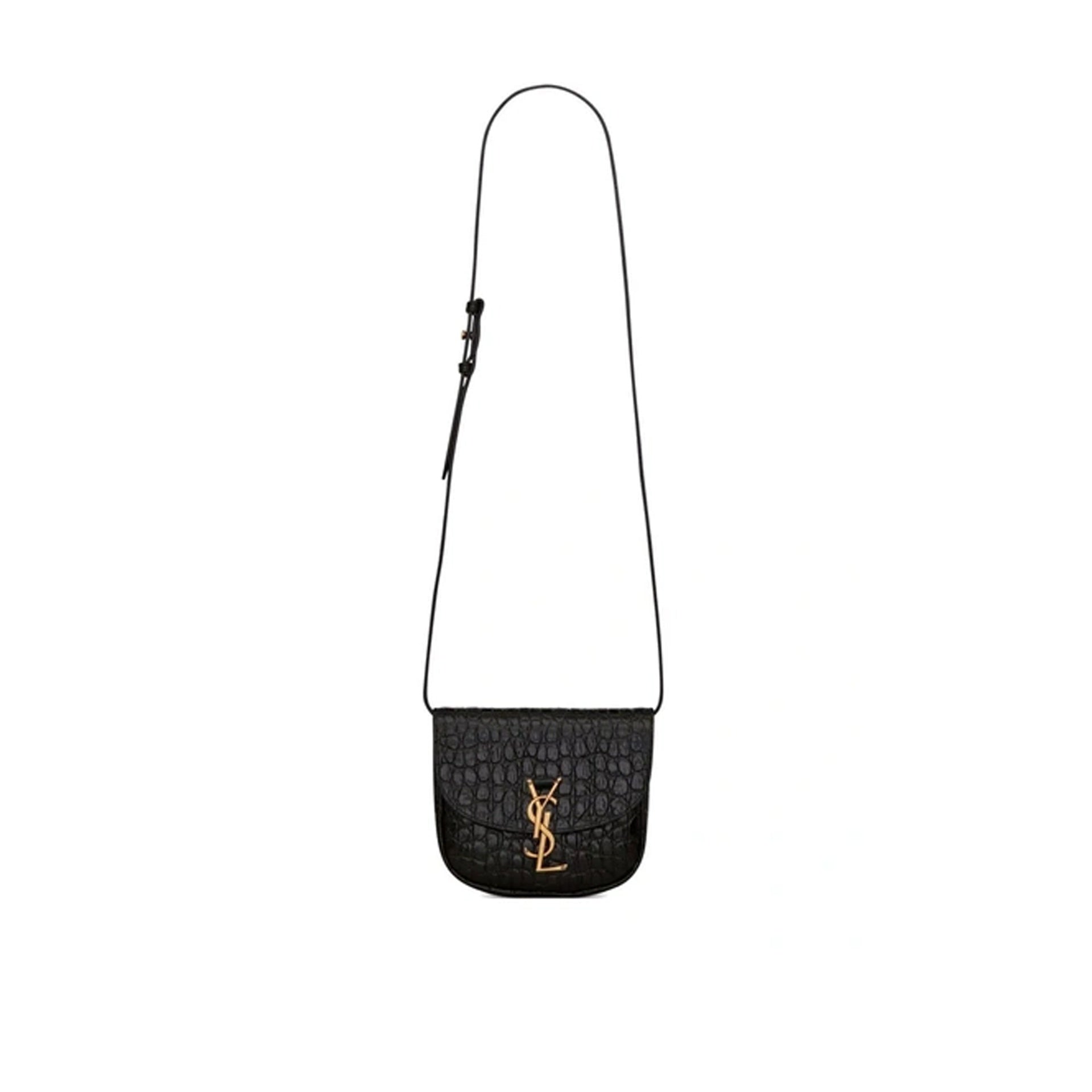 Saint Laurent-Saint Laurent Kaia Croco Shoulder Bag-WOMEN BAGS-Black-Deal-Outlet-by-ARCHIVIST