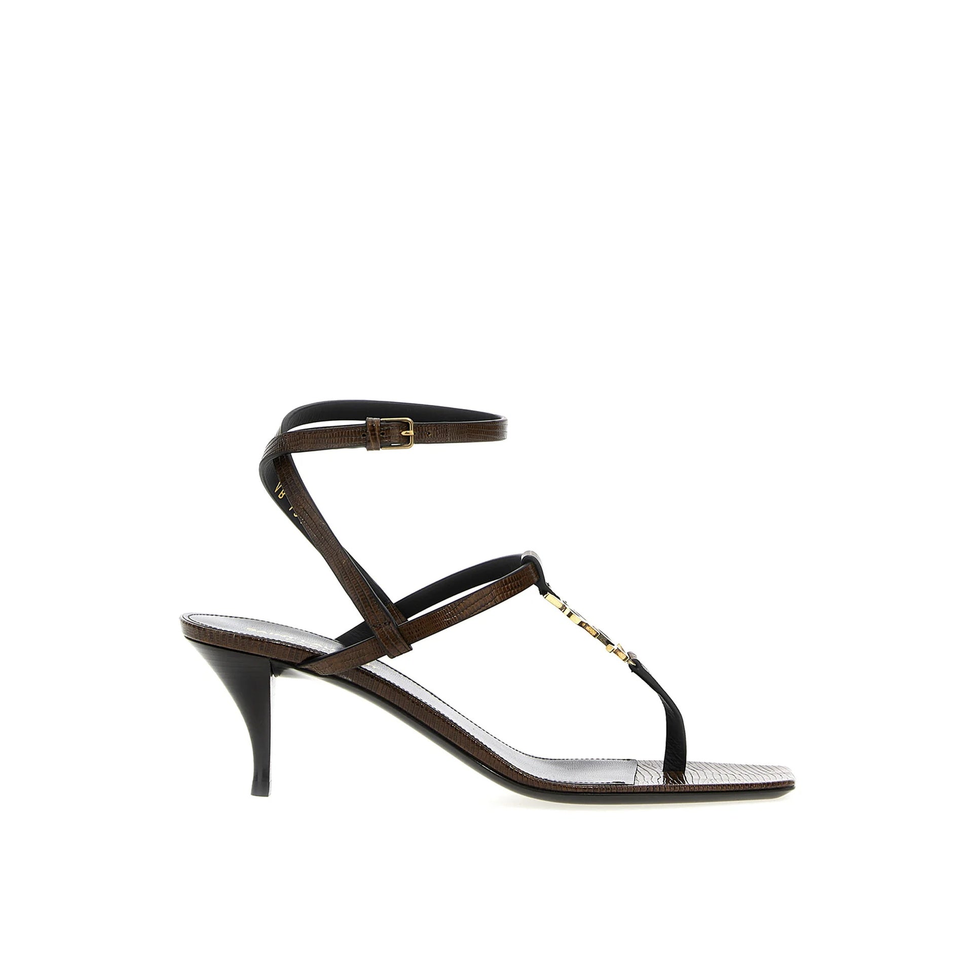 Saint Laurent-Saint Laurent Cassandra Leather Flip-Flop Sandals-WOMEN SHOES-Black-Deal-Outlet-by-ARCHIVIST