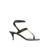 Saint Laurent-Saint Laurent Cassandra Leather Flip-Flop Sandals-WOMEN SHOES-Black-Deal-Outlet-by-ARCHIVIST