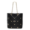 Quilted tote bag with studs
