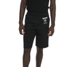 Moschino Couture-Moschino Couture Contrasting Band Shorts-MEN CLOTHING-Black-Deal-Outlet-by-ARCHIVIST