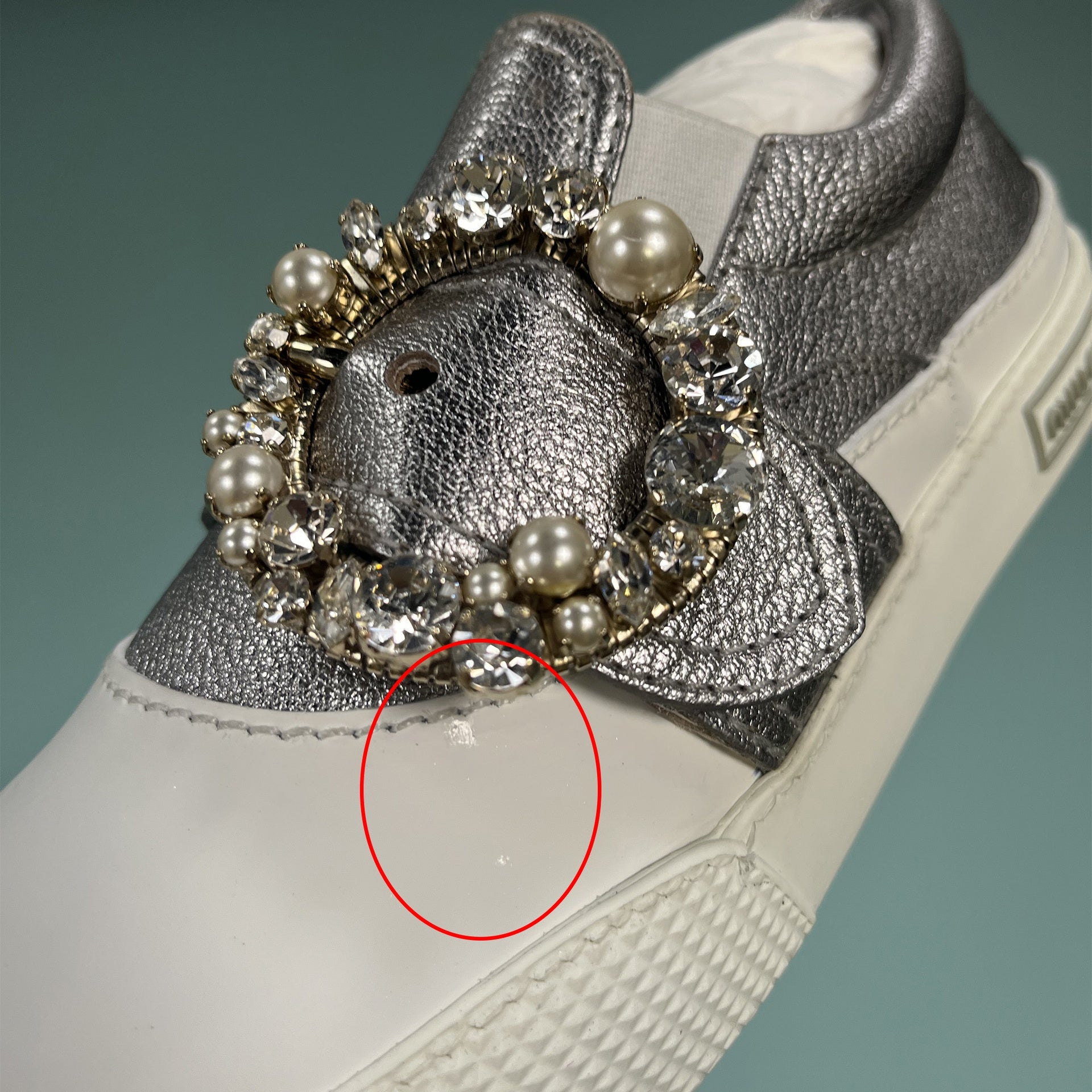 Miu Miu-Miu Miu Leather Crystal Sneakers-WOMEN SHOES-Black-Deal-Outlet-by-ARCHIVIST