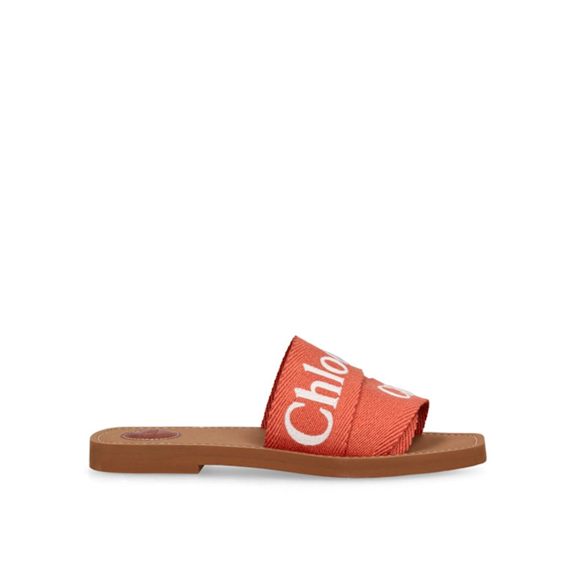 Chloé Woody Linen Flat Slides