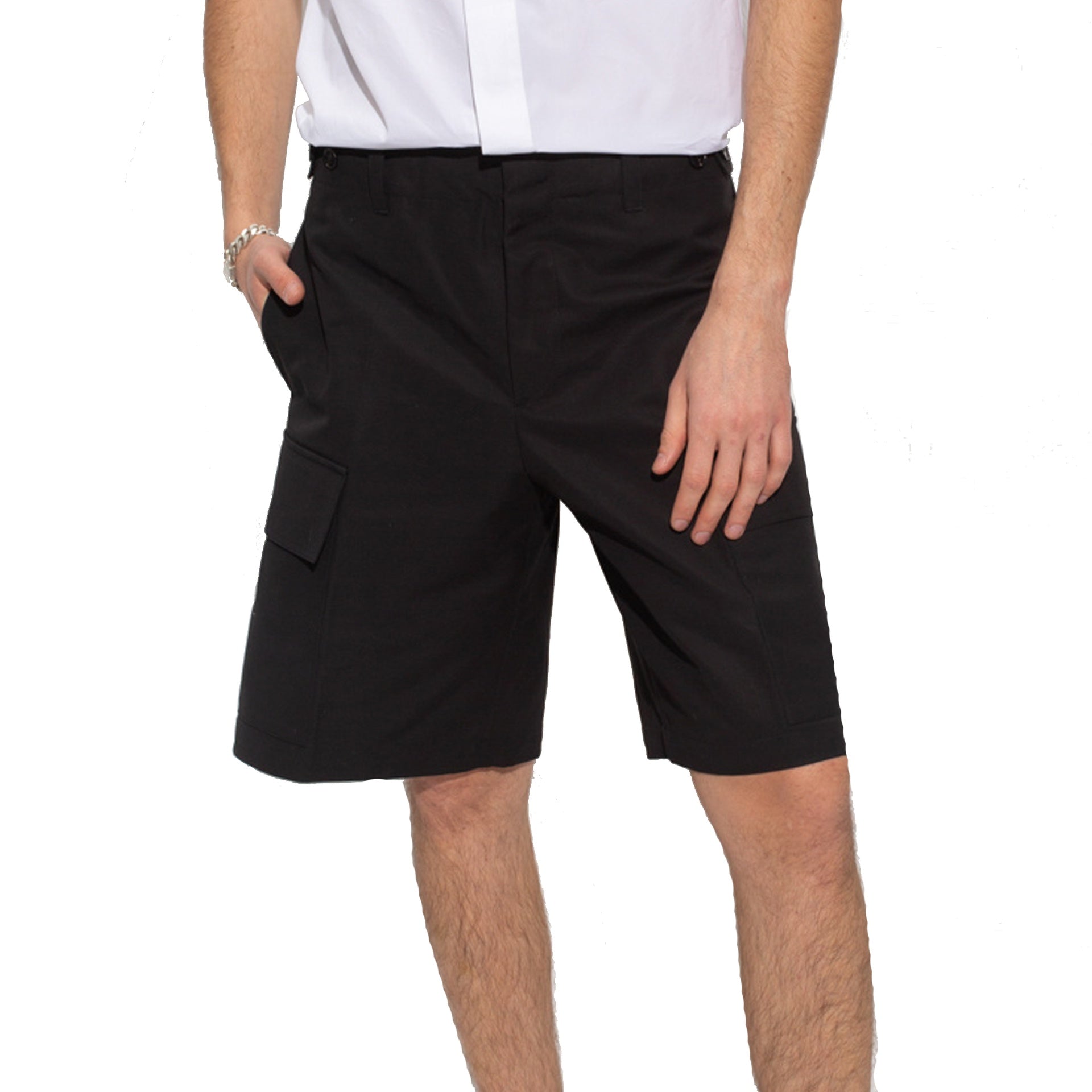 Jil Sander-Jil Sander Cotton Cargo Shorts-MEN CLOTHING-Black-Deal-Outlet-by-ARCHIVIST