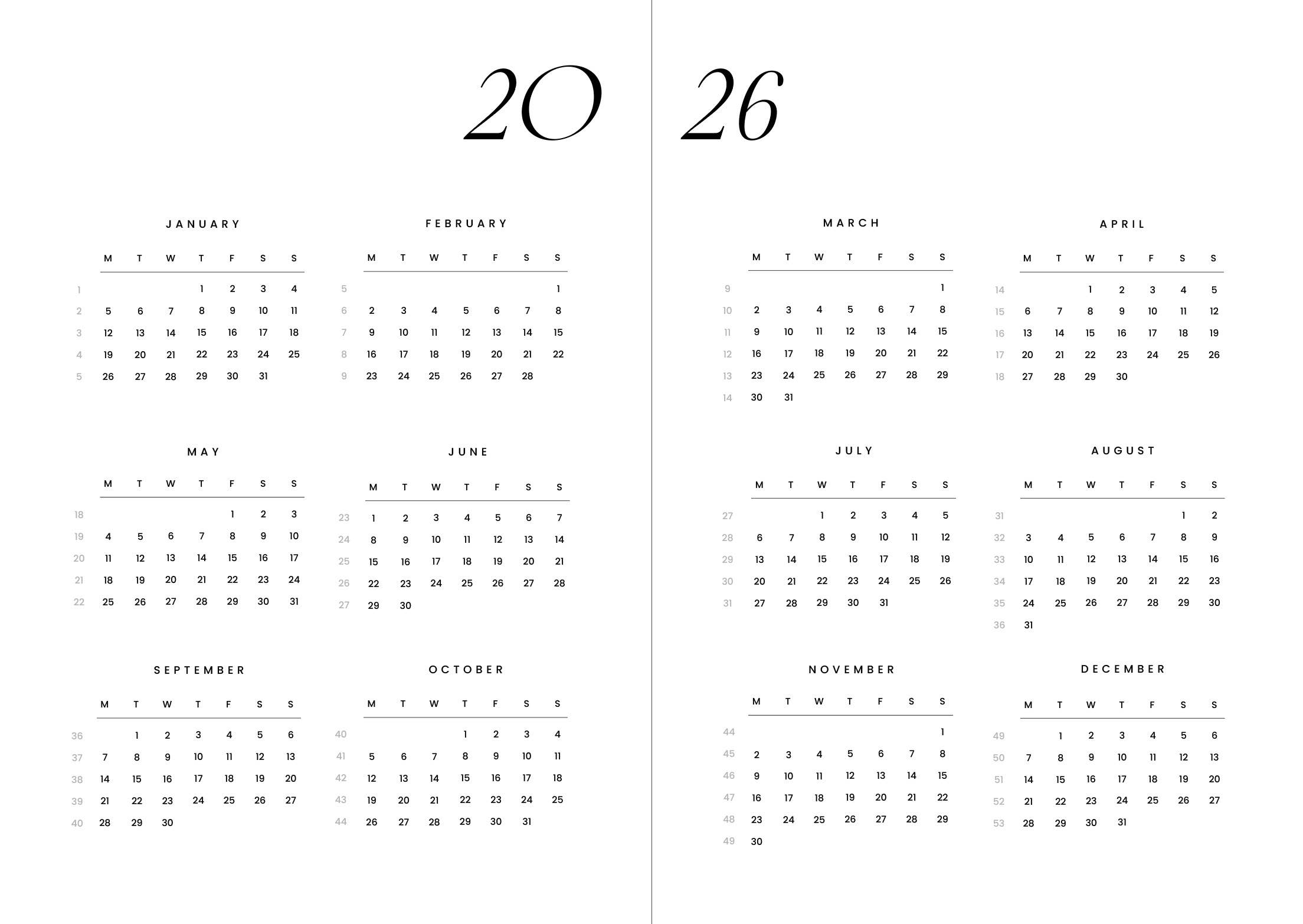 Verdancia-Cozy Publishing - Gemütlicher Planer 2026 | Nachthimmel – „Ziele nach dem Mond, Liebling“ | Kalender-Buch-Black-Deal-Outlet-by-ARCHIVIST