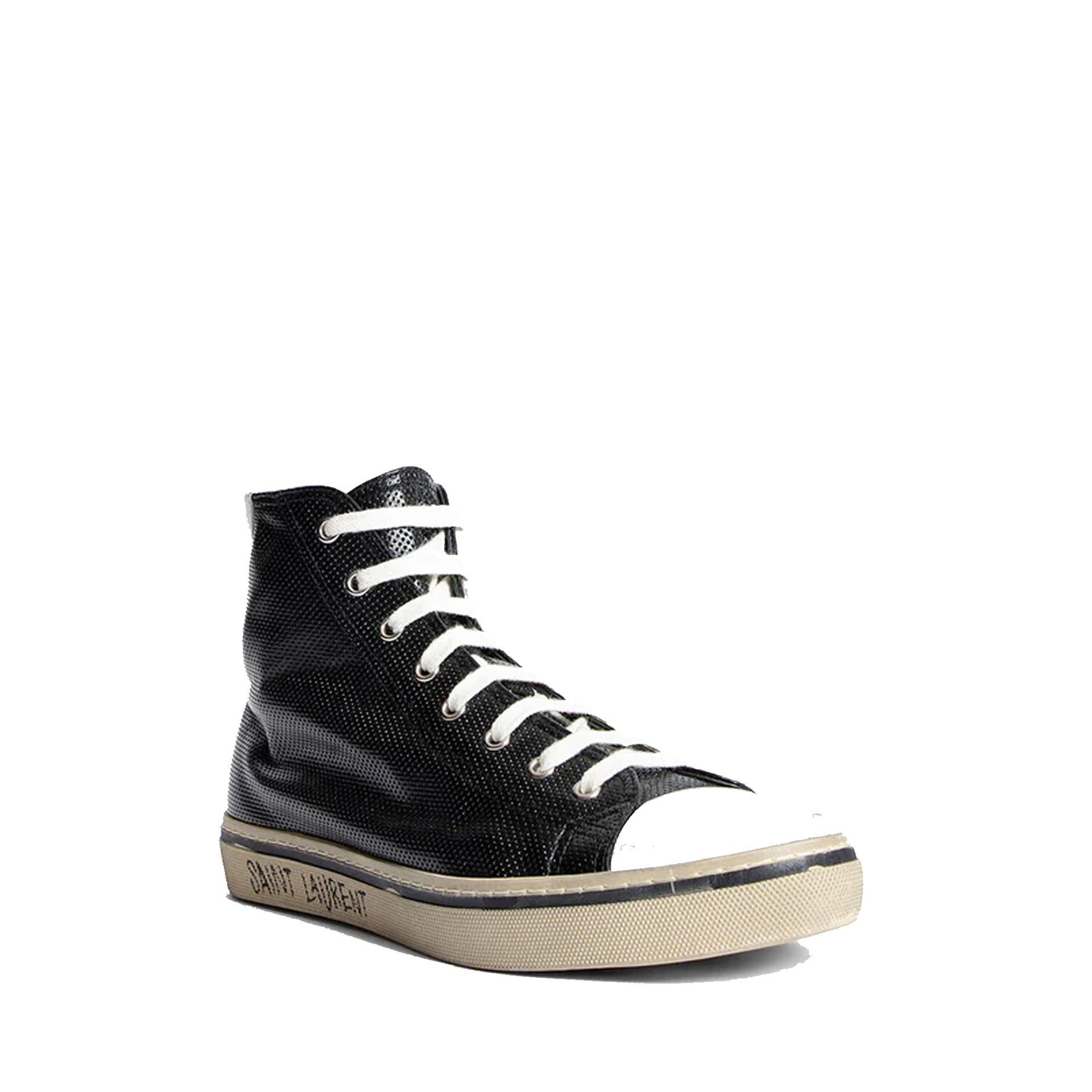 Saint Laurent-Saint Laurent Malibu Leather Sneakers-MEN SHOES-Black-Deal-Outlet-by-ARCHIVIST