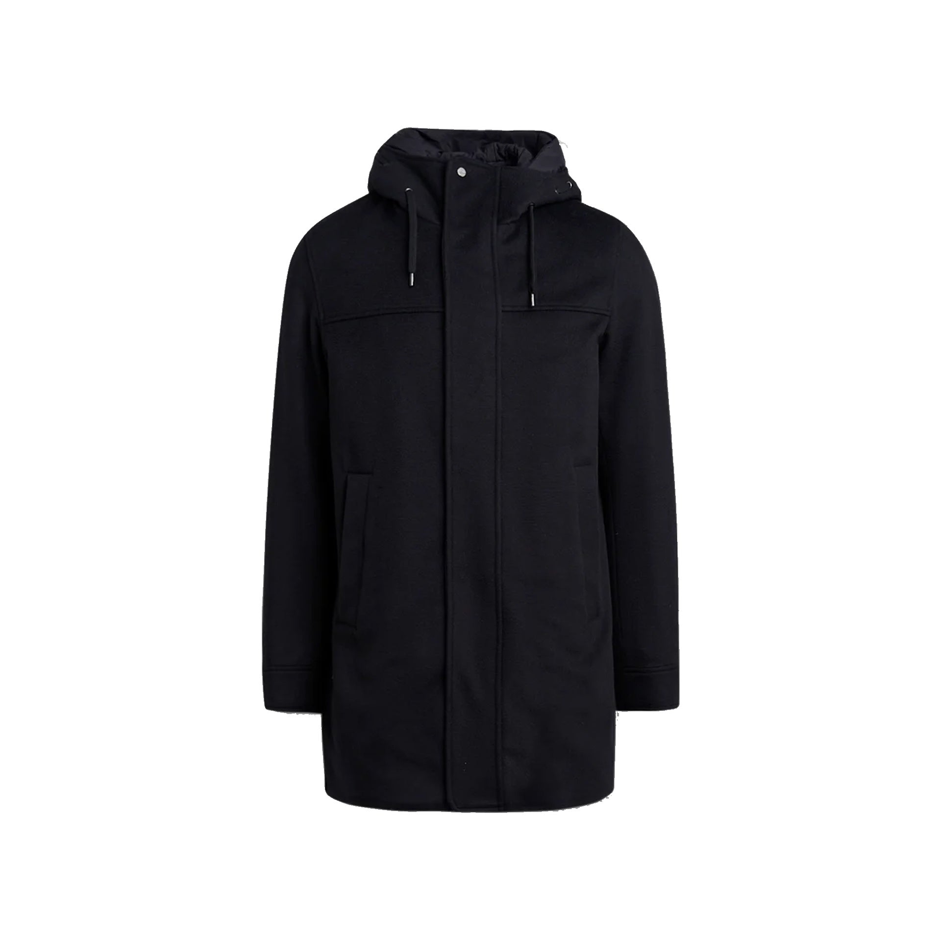 Herno-HERNO Wool Cashmere Hooded Coat-MEN CLOTHING-Black-Deal-Outlet-by-ARCHIVIST
