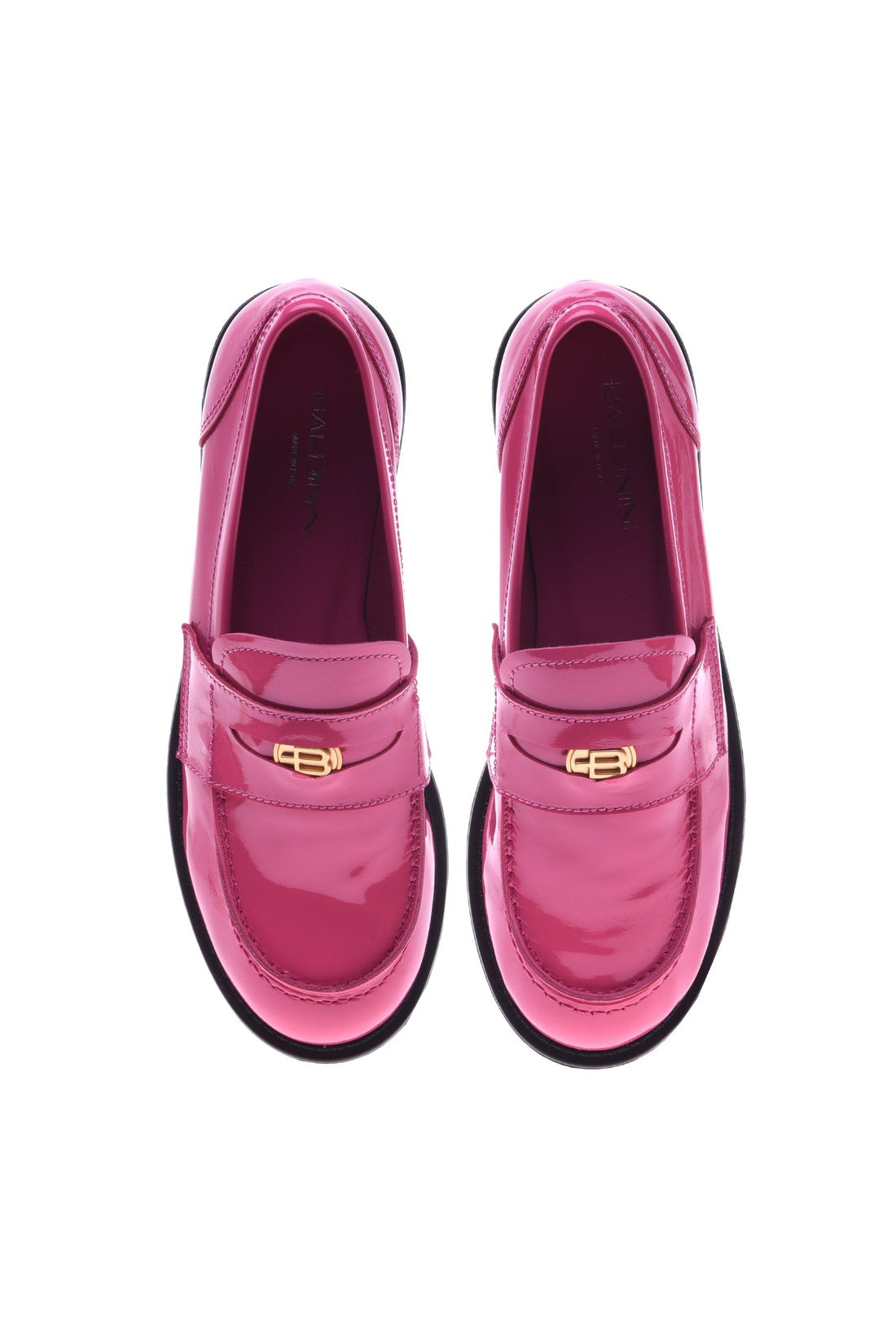 Fuchsia patent loafers