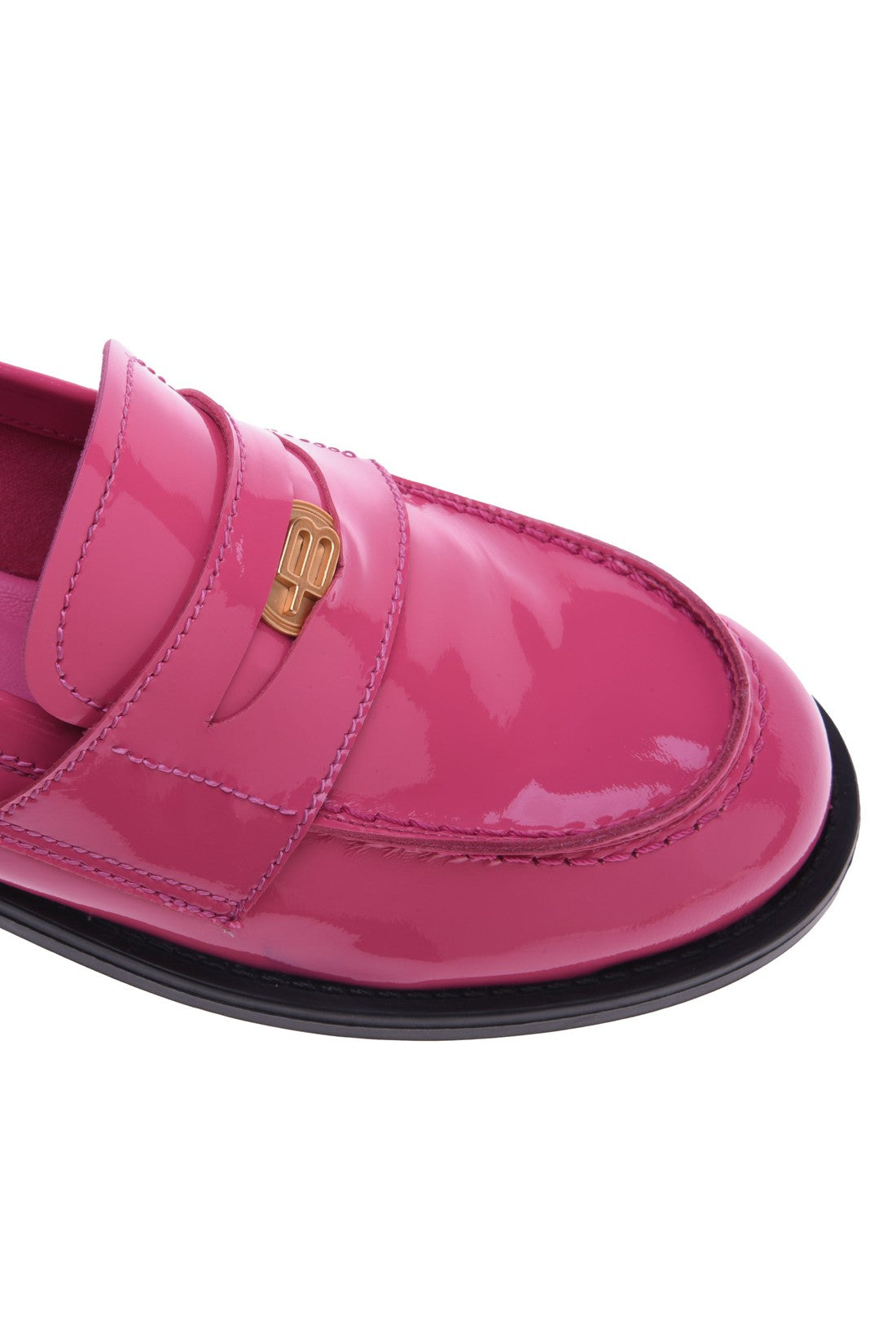 Fuchsia patent loafers