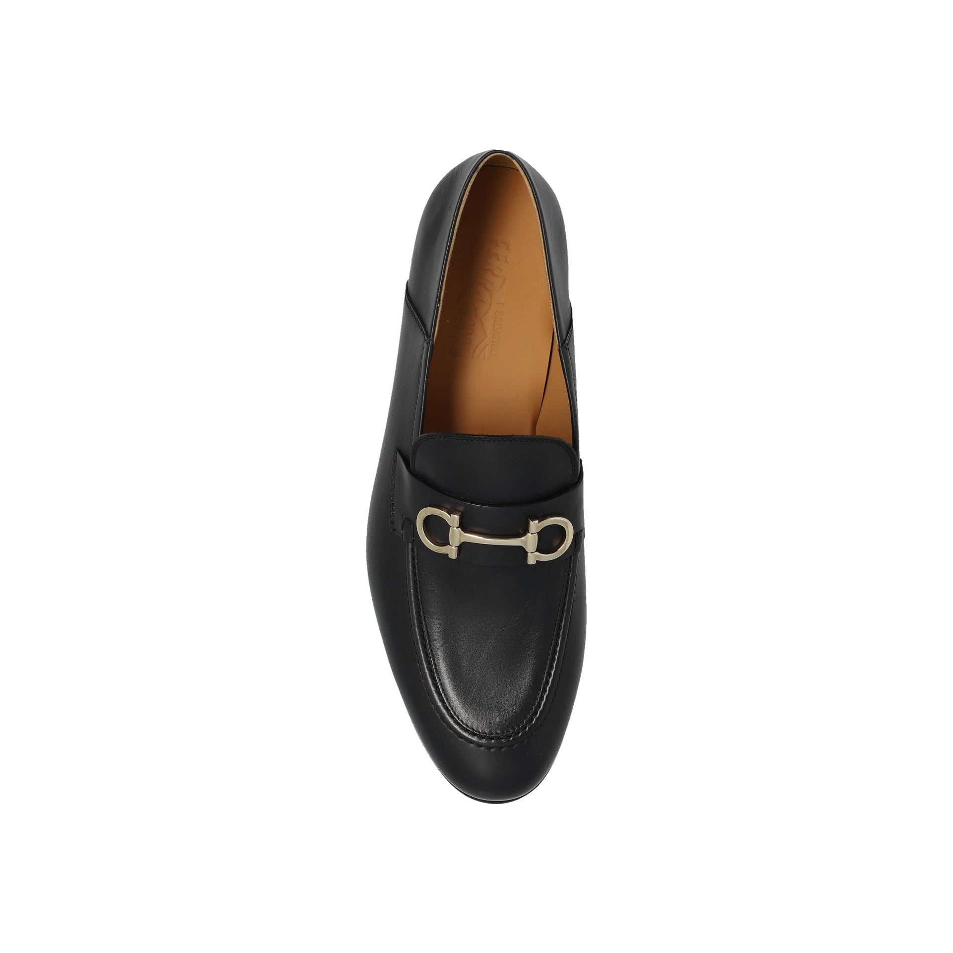 Salvatore Ferragamo-P118-Salvatore Ferragamo Gin Leather Loafers-MEN SHOES-Black-Deal-Outlet-by-ARCHIVIST
