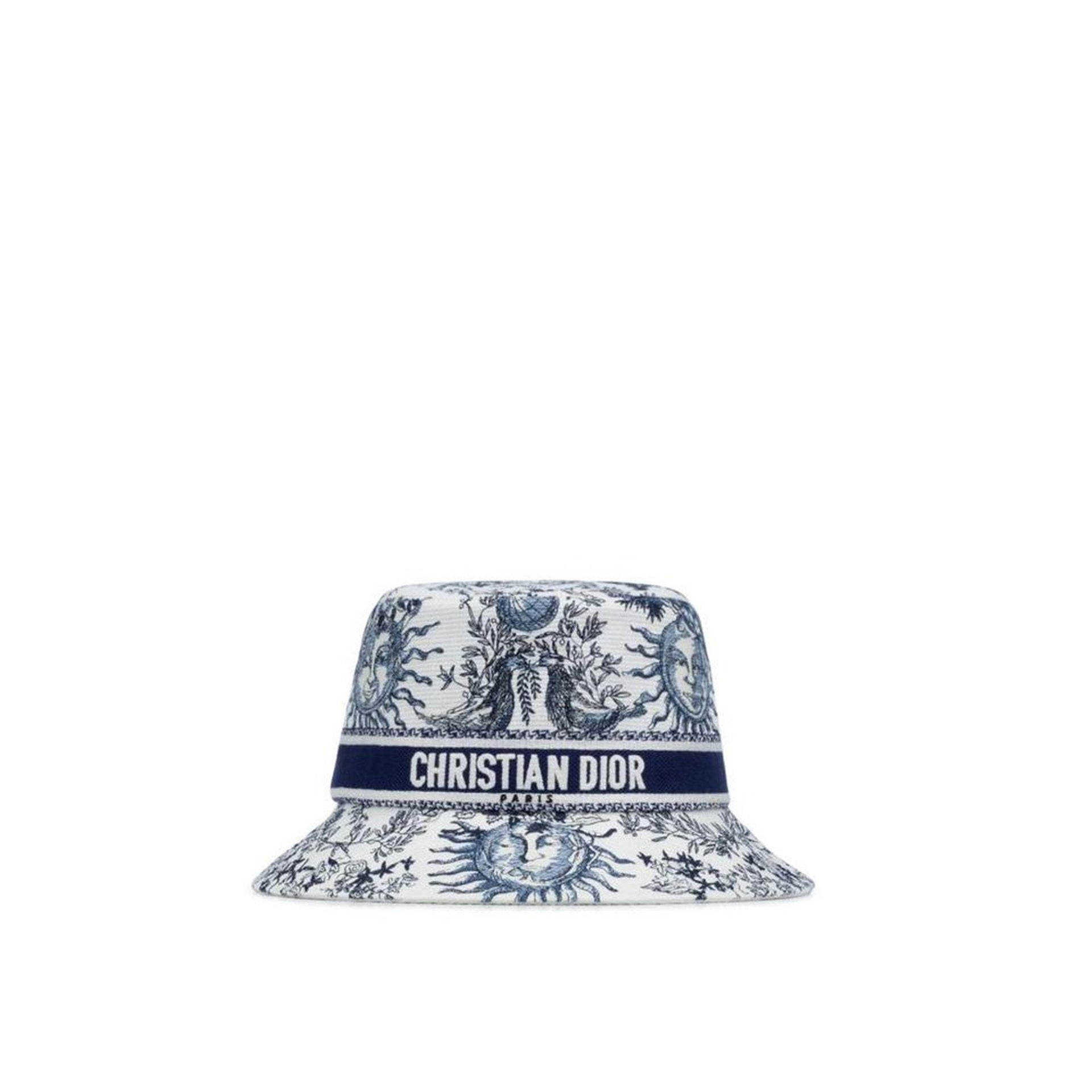 Dior D-Bobby Toile De Jouy Soleil Small Brim Bucket Hat