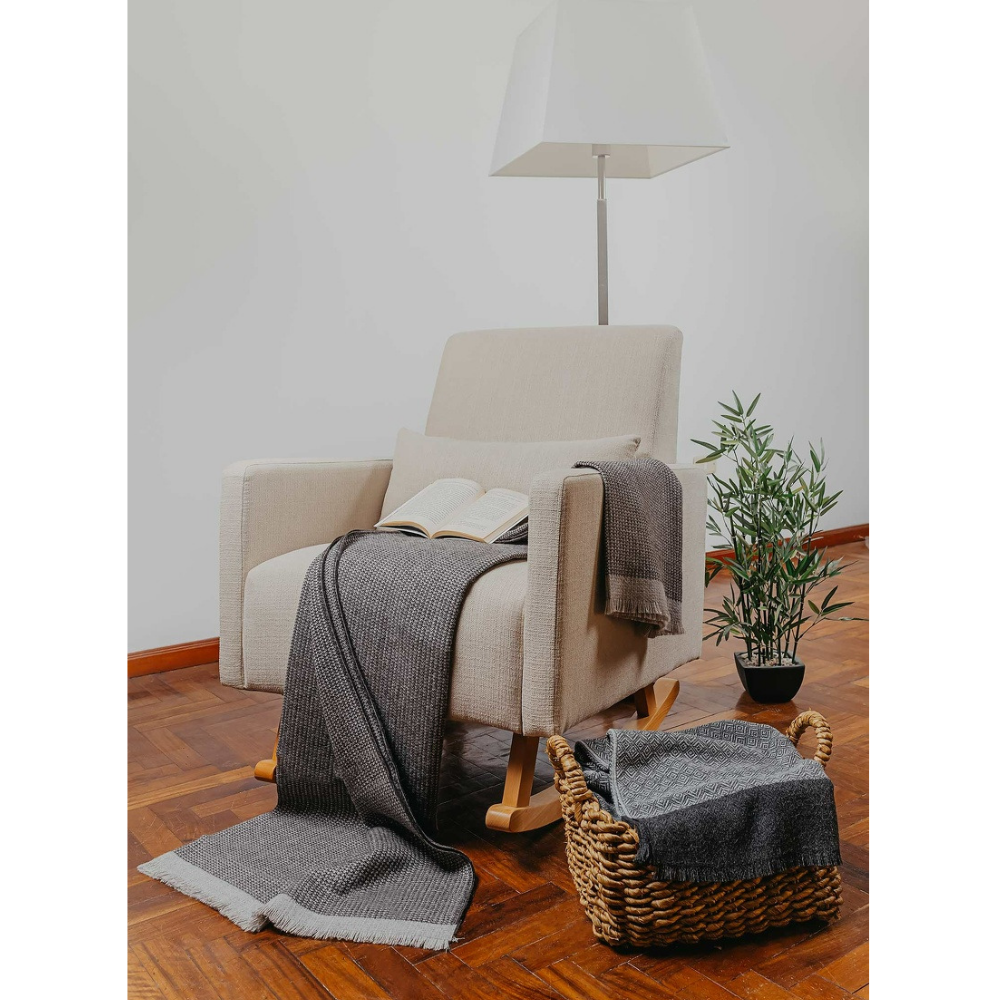 Verdancia-KUNA - Vivir Decke – 70 % Baby‑Alpaka & 30 % Schurwolle (Eco Line, ungefärbt)-Decke-Black-Deal-Outlet-by-ARCHIVIST