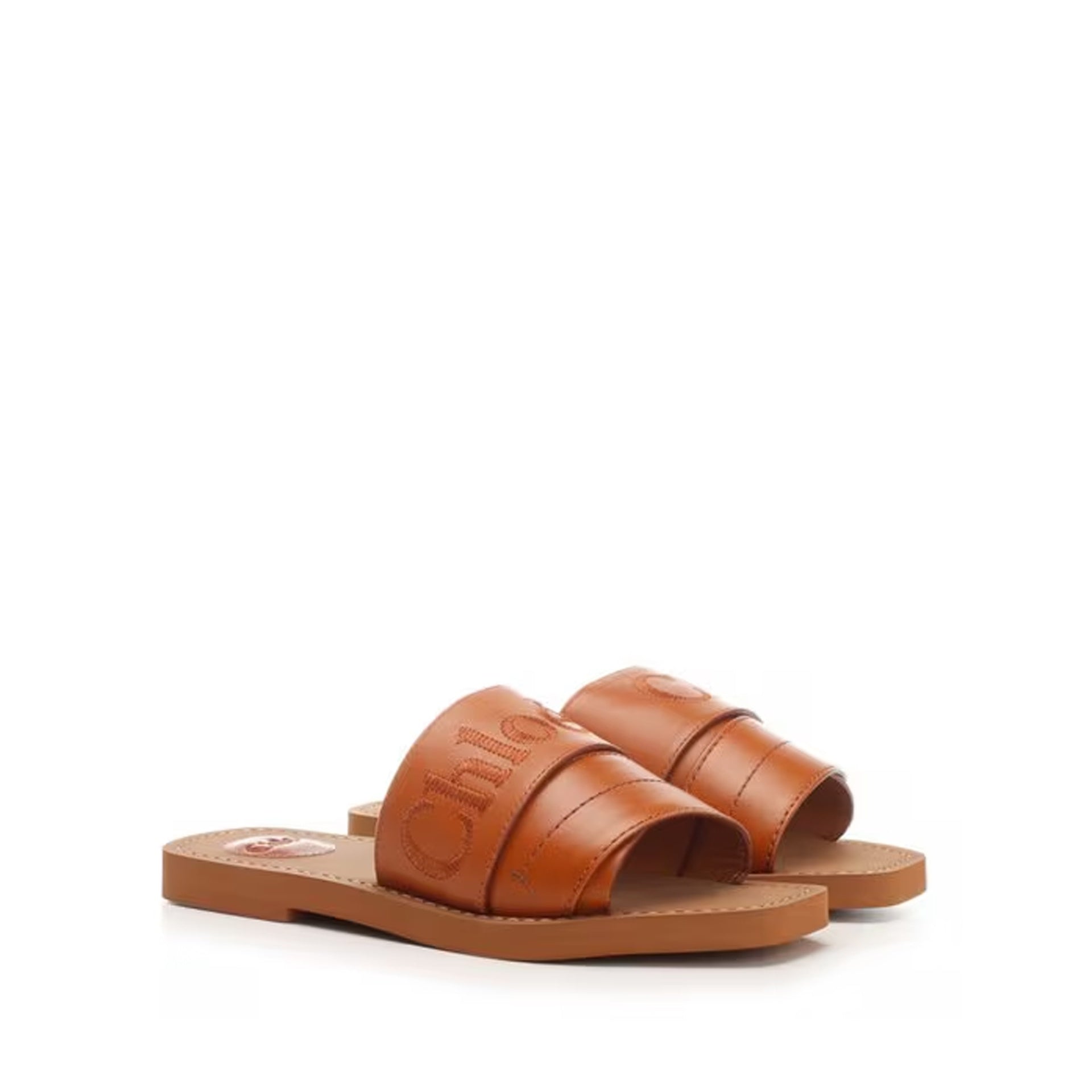 Chloè Logo Woody Flat Sandals-WOMEN SHOES-Chloé-ARCHIVIST