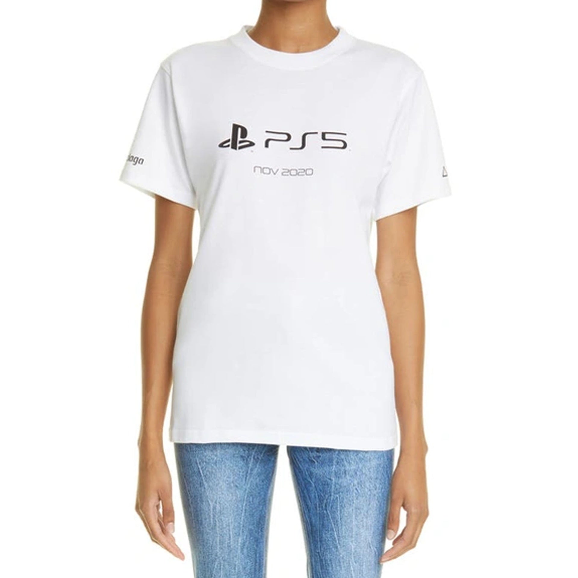 Balenciaga-Balenciaga X PlayStation PS5 T-shirt-WOMEN CLOTHING-Black-Deal-Outlet-by-ARCHIVIST