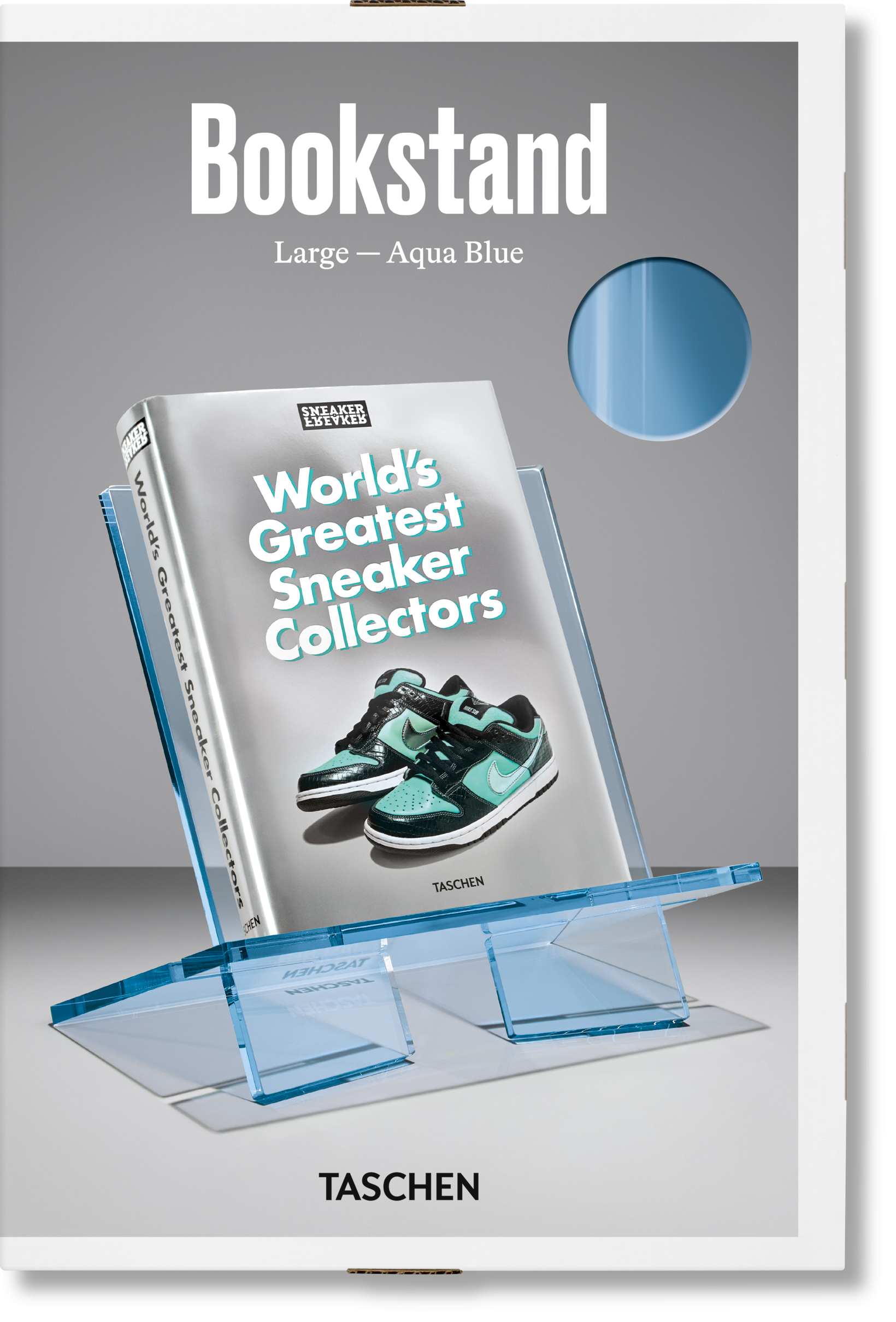 Taschen-Bookstand. Large. Aqua Blue-Art-Black-Deal-Outlet-by-ARCHIVIST