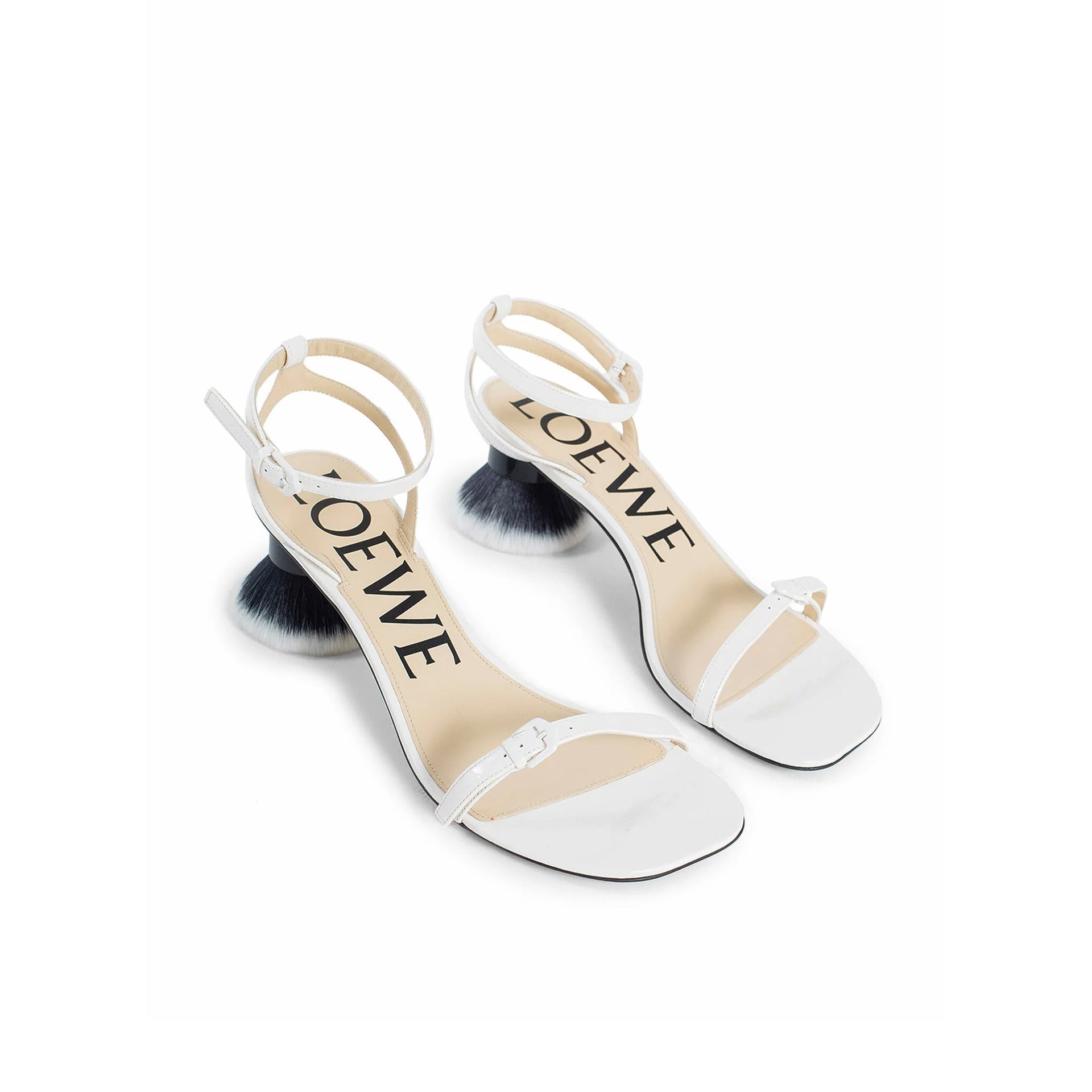 Loewe-Loewe Petal Brush Leather Sandals-WOMEN SHOES-Black-Deal-Outlet-by-ARCHIVIST