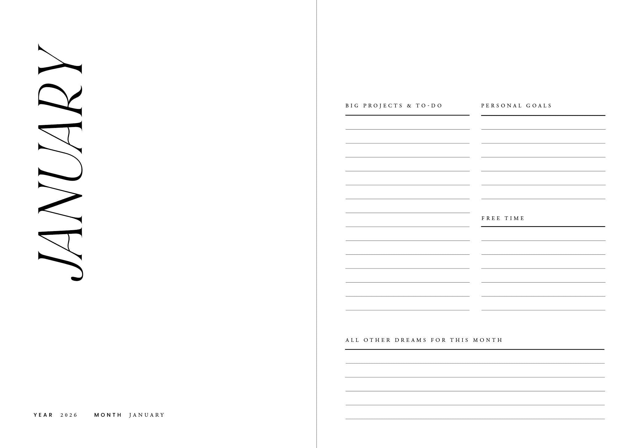 Verdancia-Cozy Publishing - Gemütlicher Planer 2026 | Nachthimmel – „Ziele nach dem Mond, Liebling“ | Kalender-Buch-Black-Deal-Outlet-by-ARCHIVIST